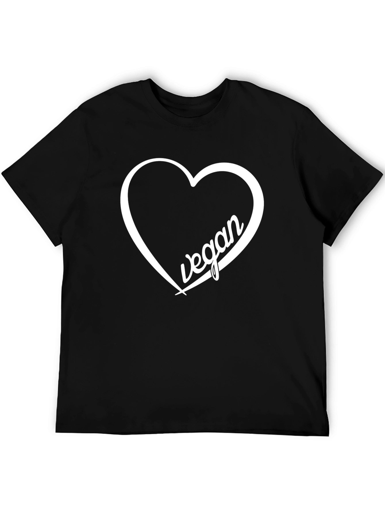 Vegan Heart Graphic Tee - Black
