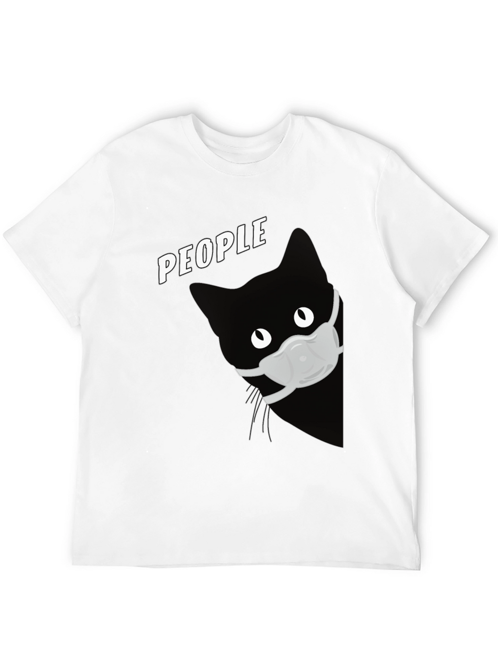 Cat with Mask Graphic T-Shirt - People