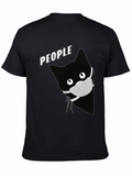 Cat with Mask Graphic T-Shirt - People