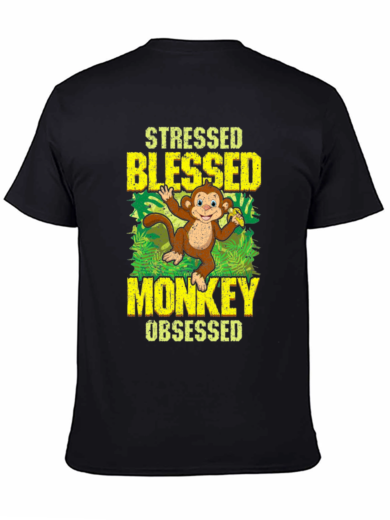 Stressed Blessed Monkey Obsessed Graphic T-Shirt