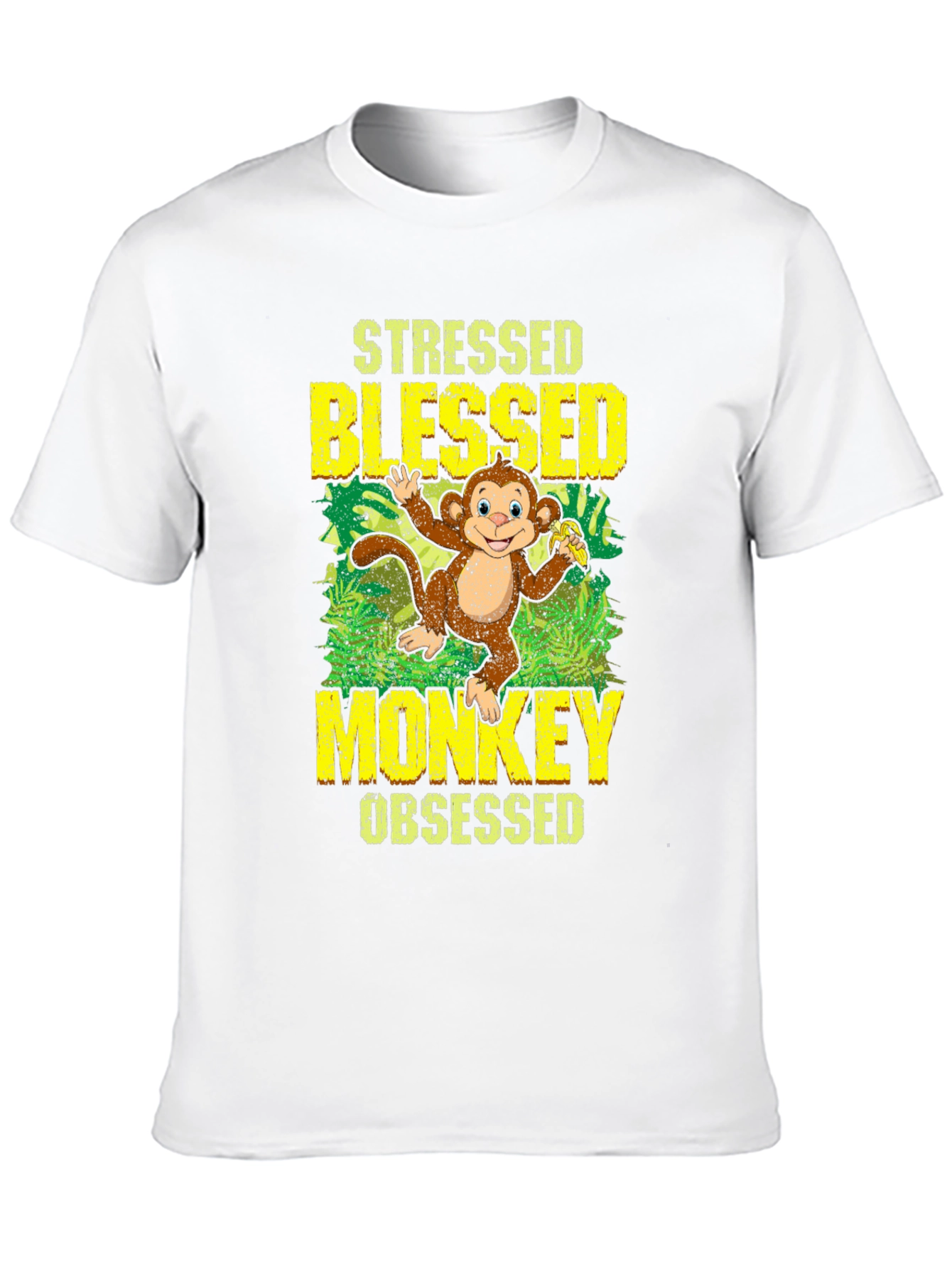 Stressed Blessed Monkey Obsessed Graphic T-Shirt