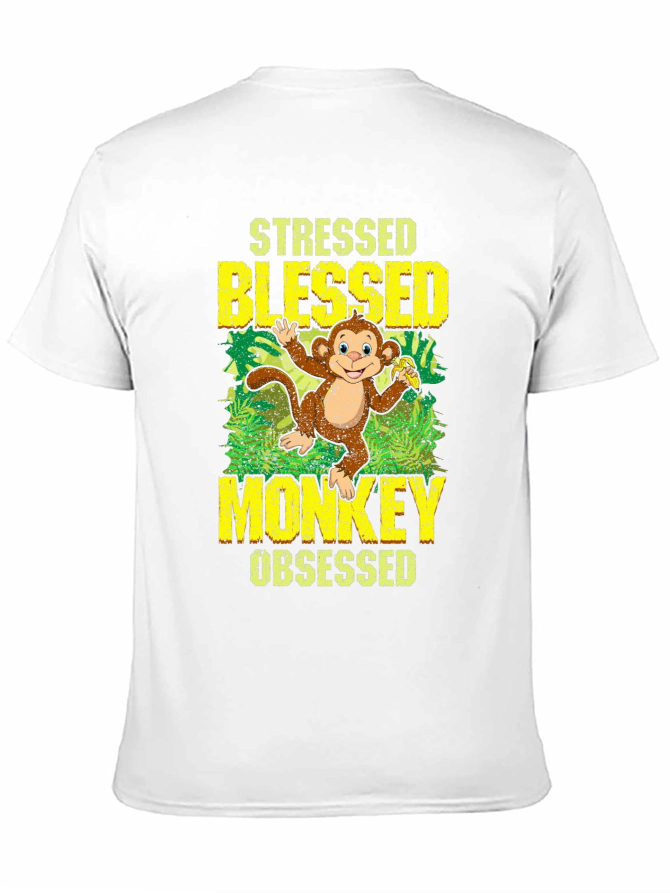Stressed Blessed Monkey Obsessed Graphic T-Shirt