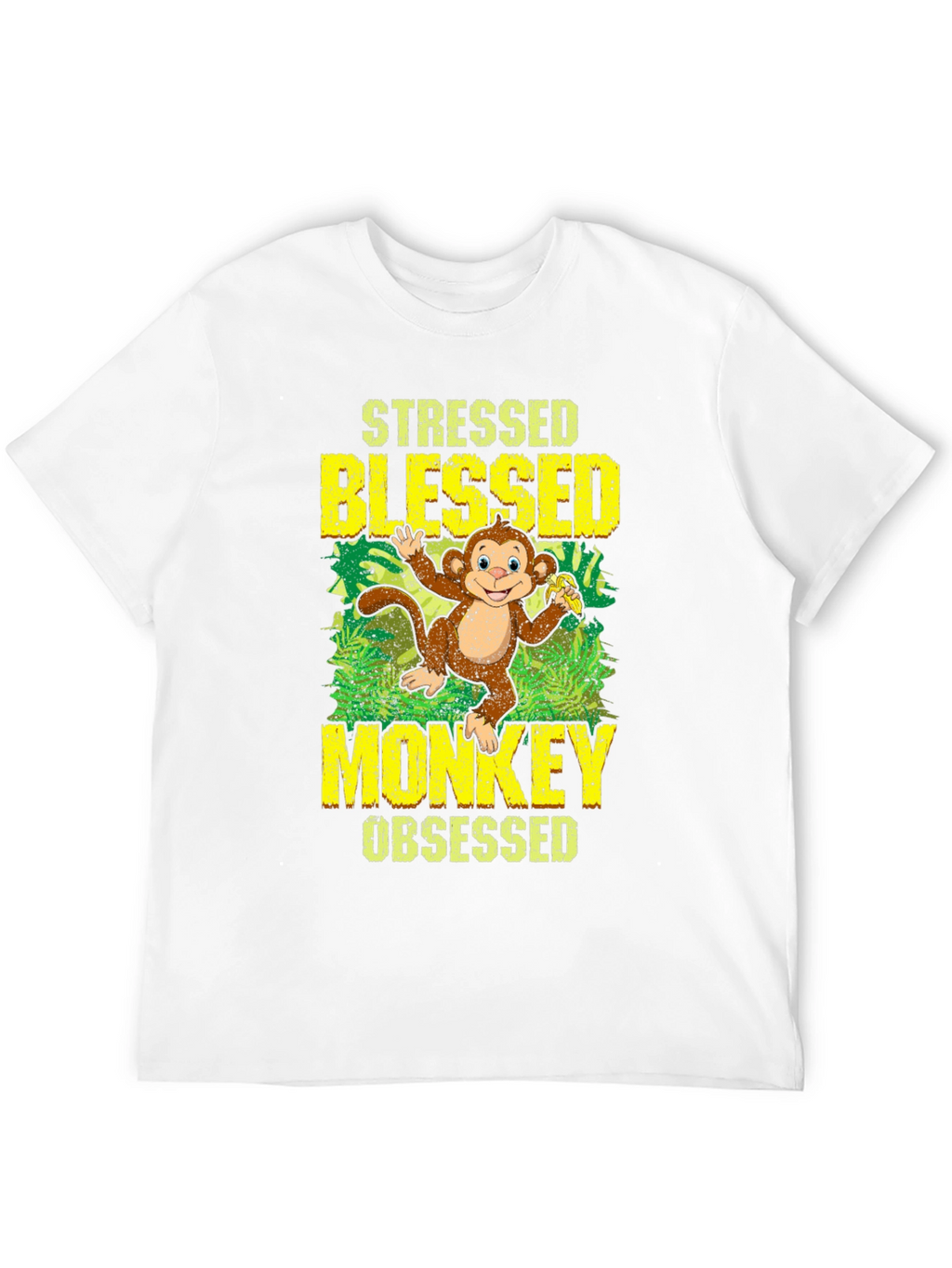 Stressed Blessed Monkey Obsessed Graphic T-Shirt