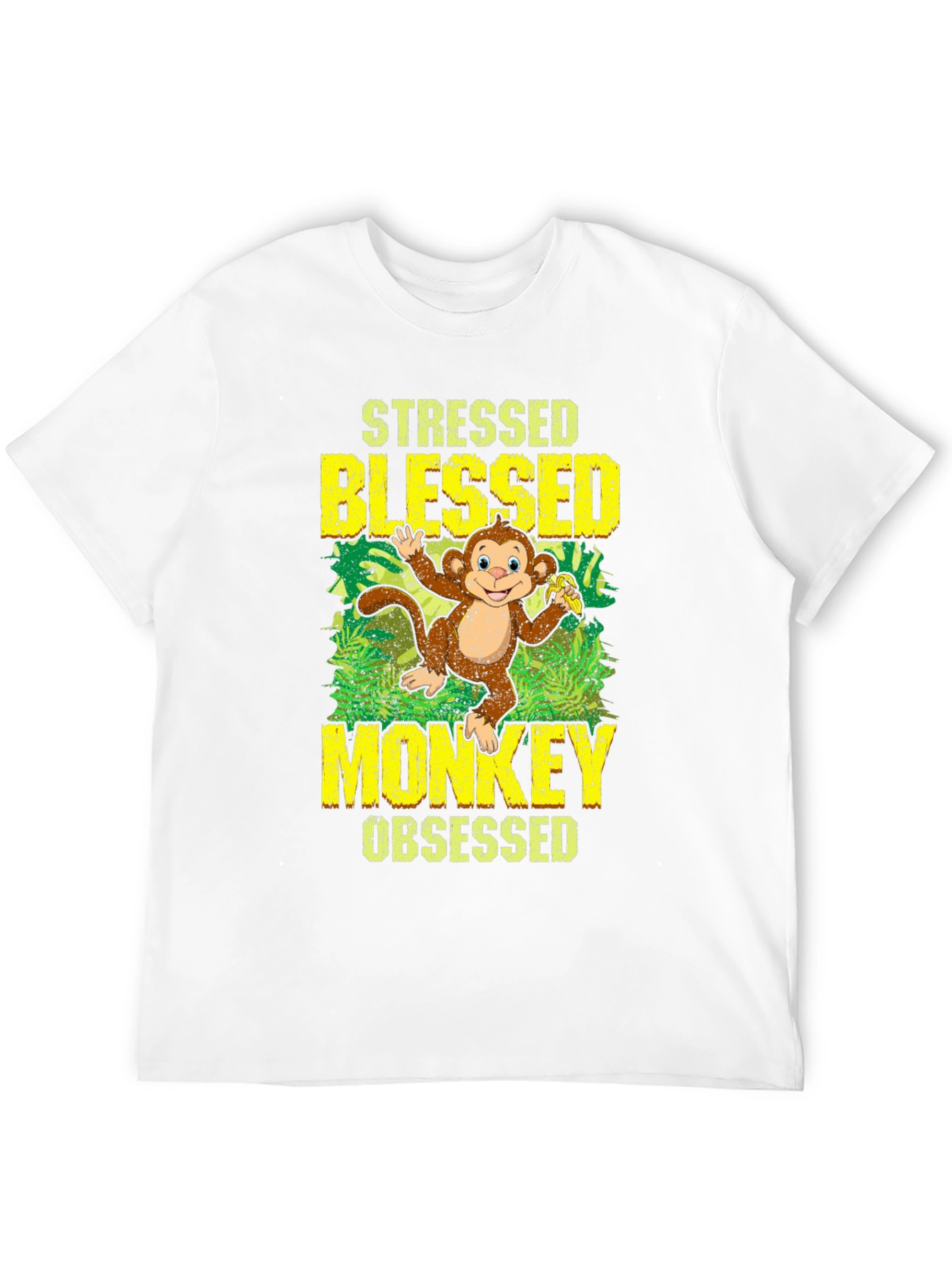 Stressed Blessed Monkey Obsessed Graphic T-Shirt