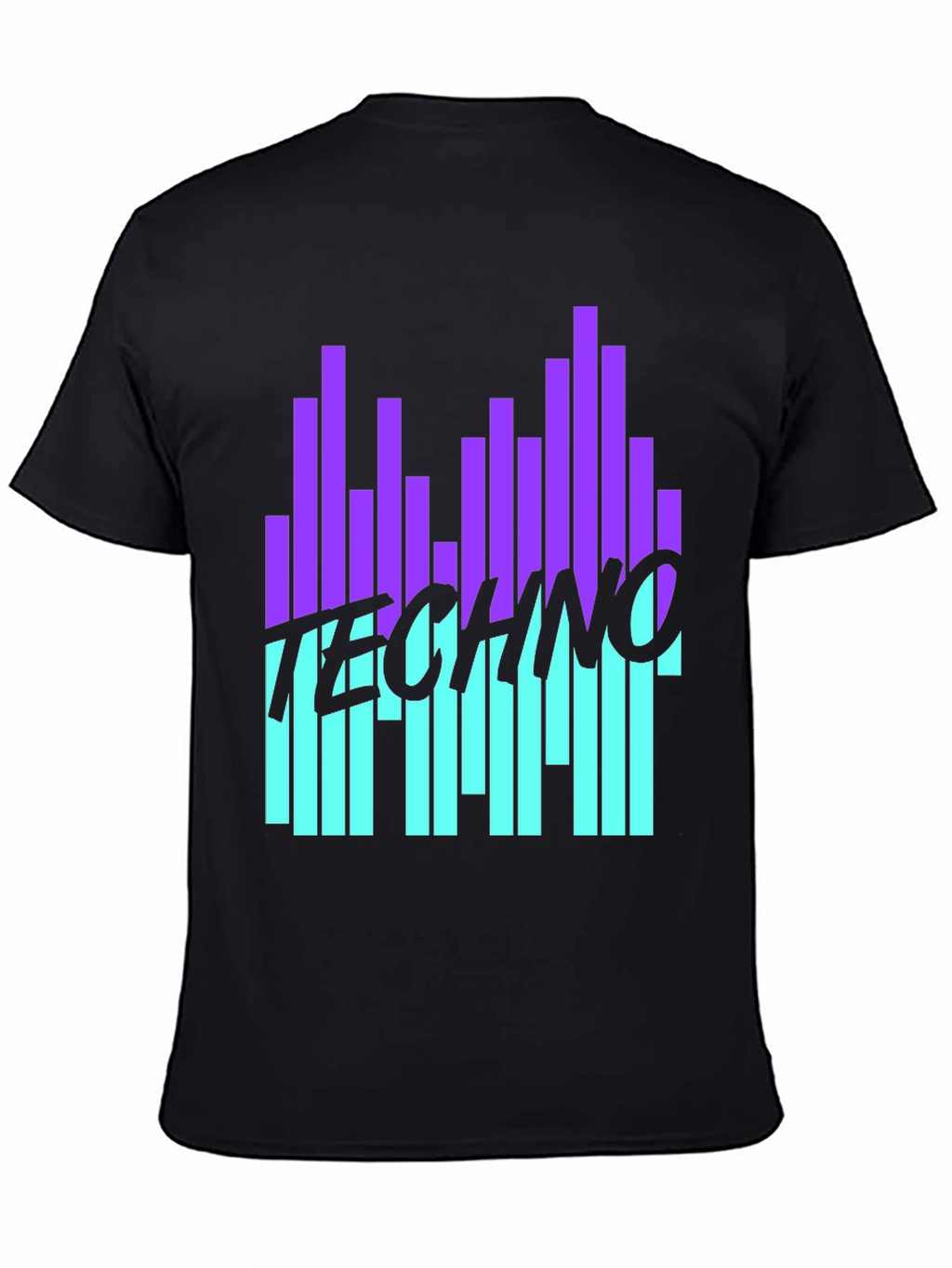 Techno Music Graphic Black T-Shirt