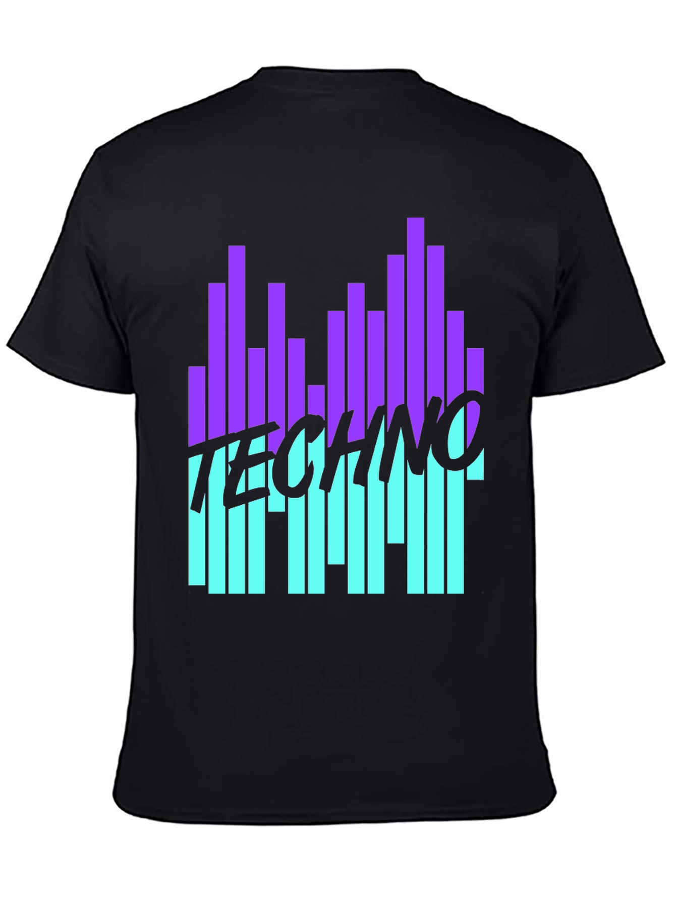 Techno Music Graphic Black T-Shirt