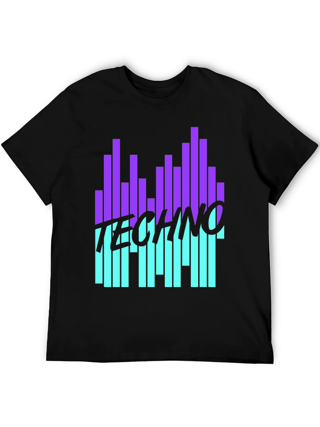 Techno Music Graphic Black T-Shirt