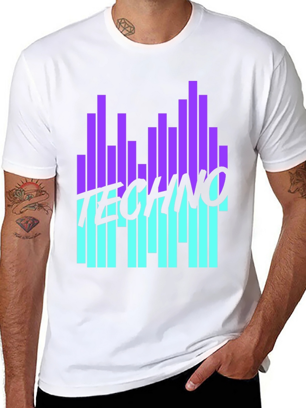 Techno Music Graphic Black T-Shirt