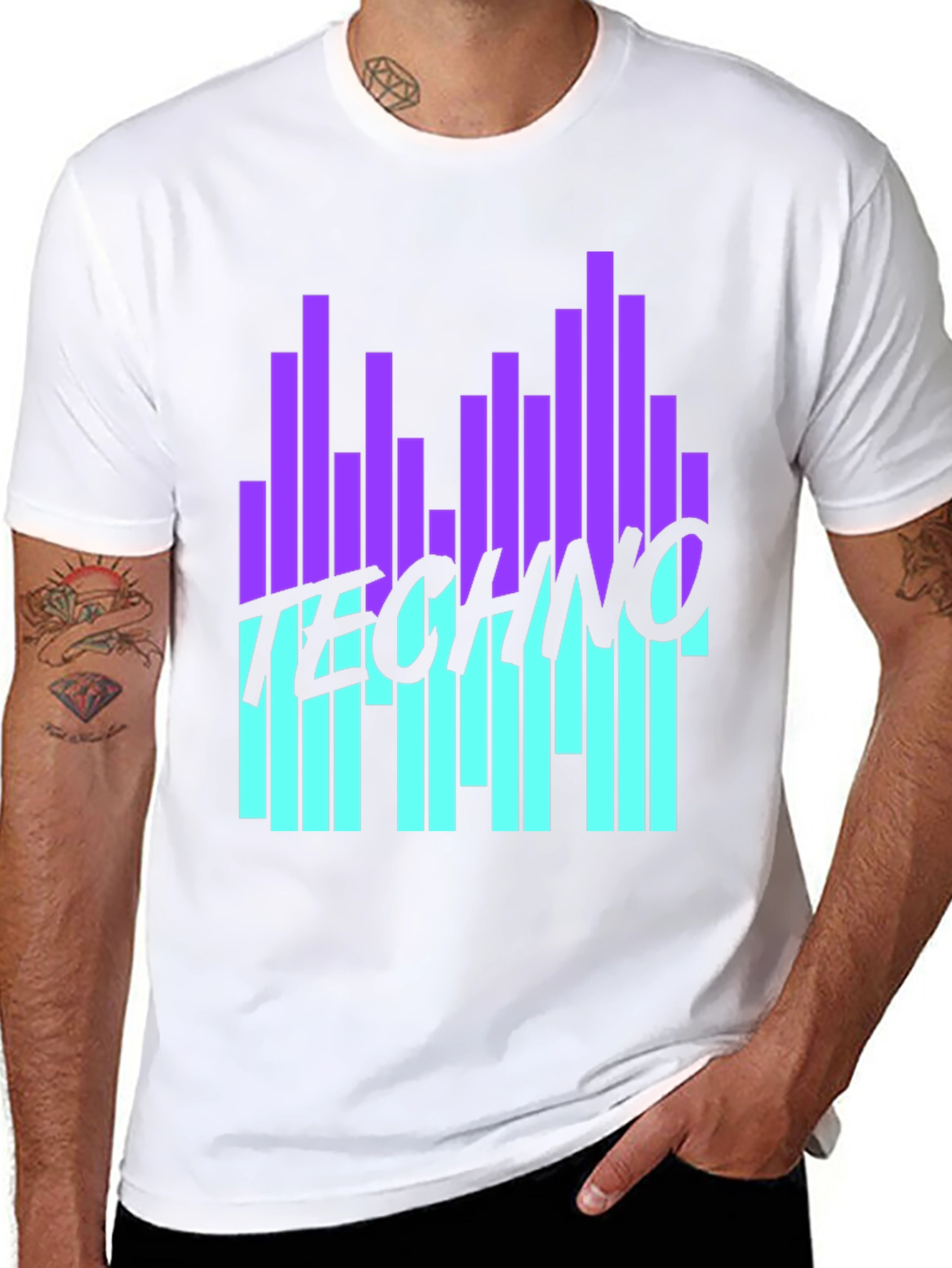 Techno Music Graphic Black T-Shirt