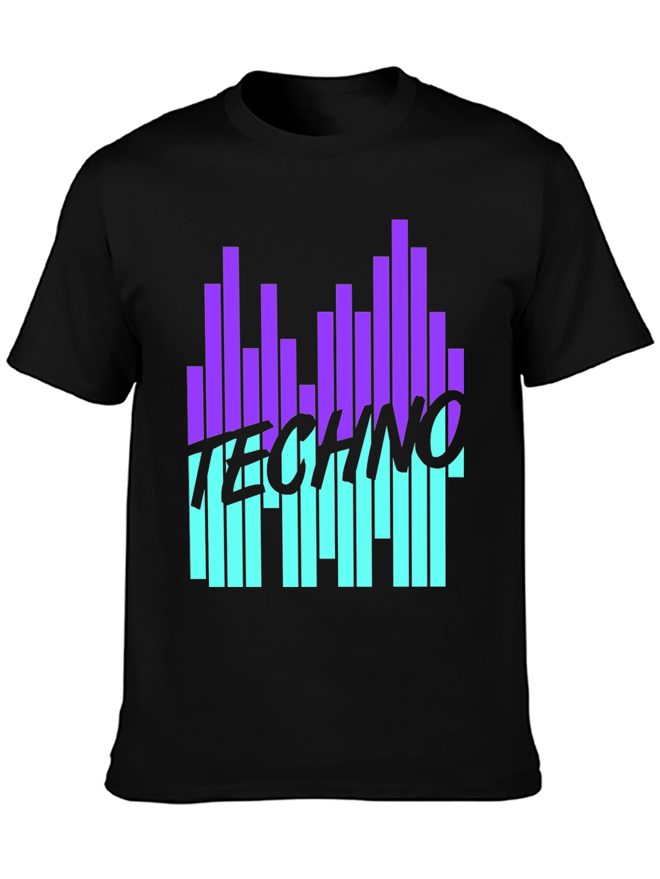 Techno Music Graphic Black T-Shirt