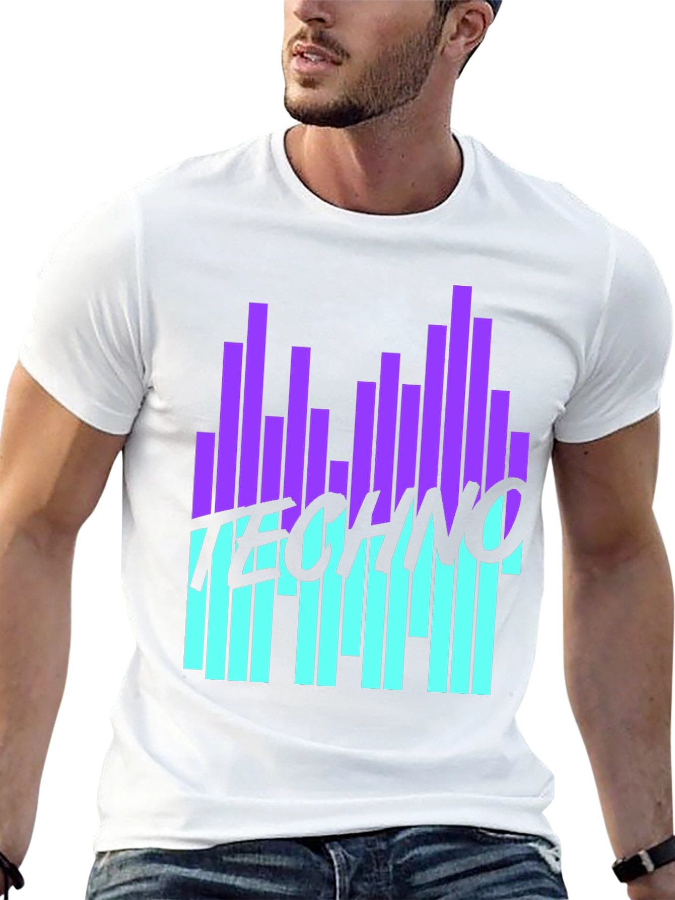 Techno Music Graphic Black T-Shirt