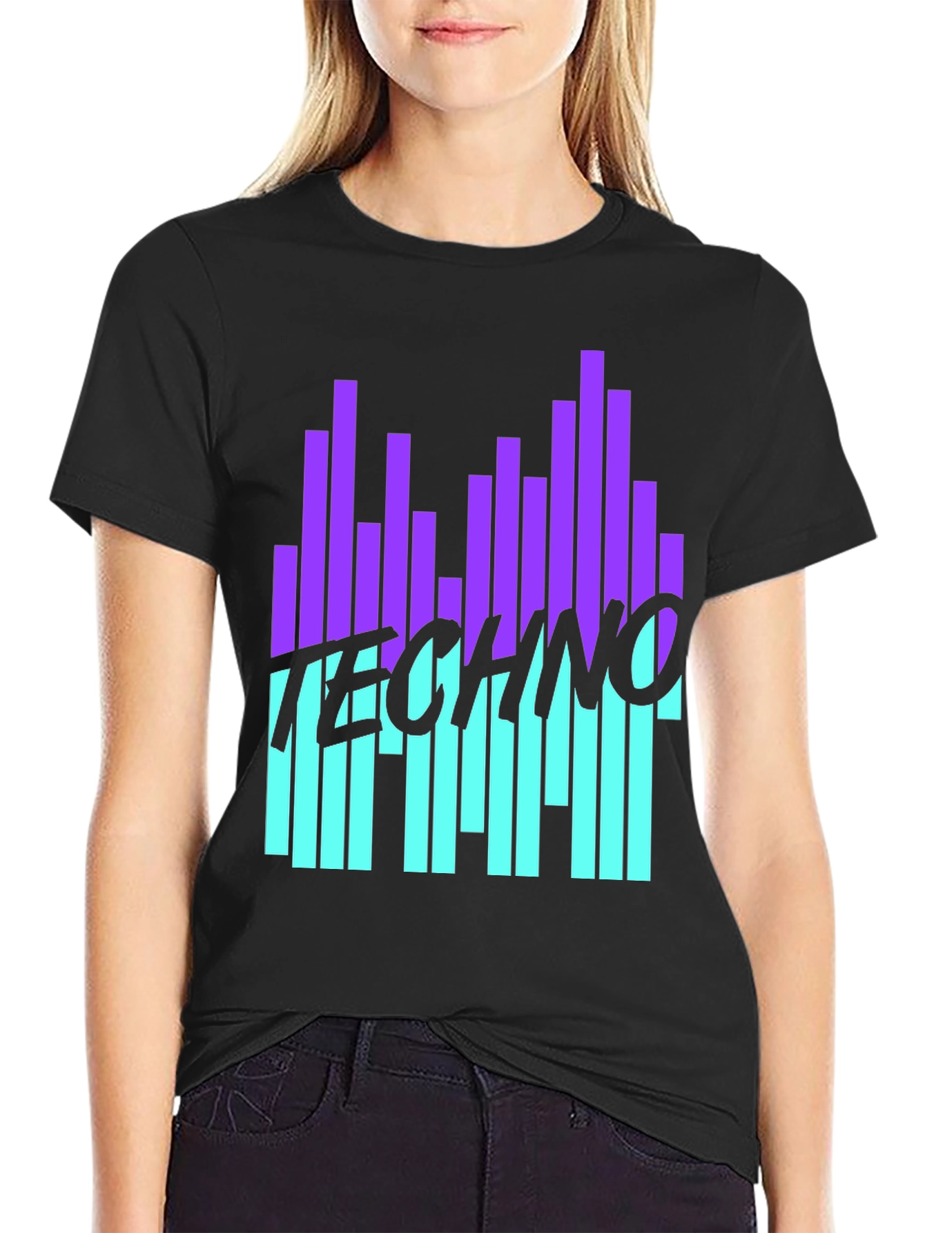 Techno Music Graphic Black T-Shirt