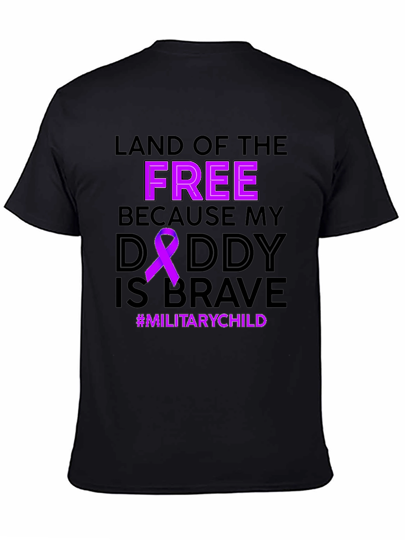 Military Child T-Shirt: Land of the Free Daddy is Brave