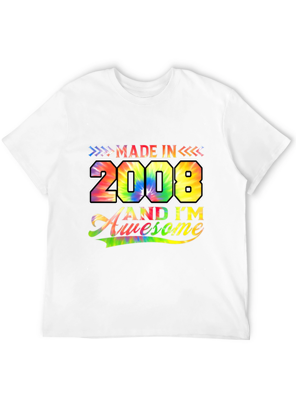 Made in 2008 Awesome Tie Dye Graphic T-Shirt