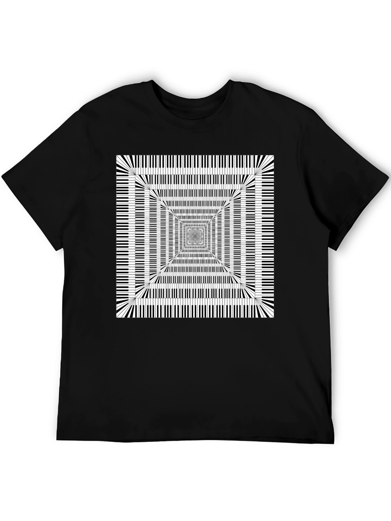 Piano Key Optical Illusion Graphic Tee