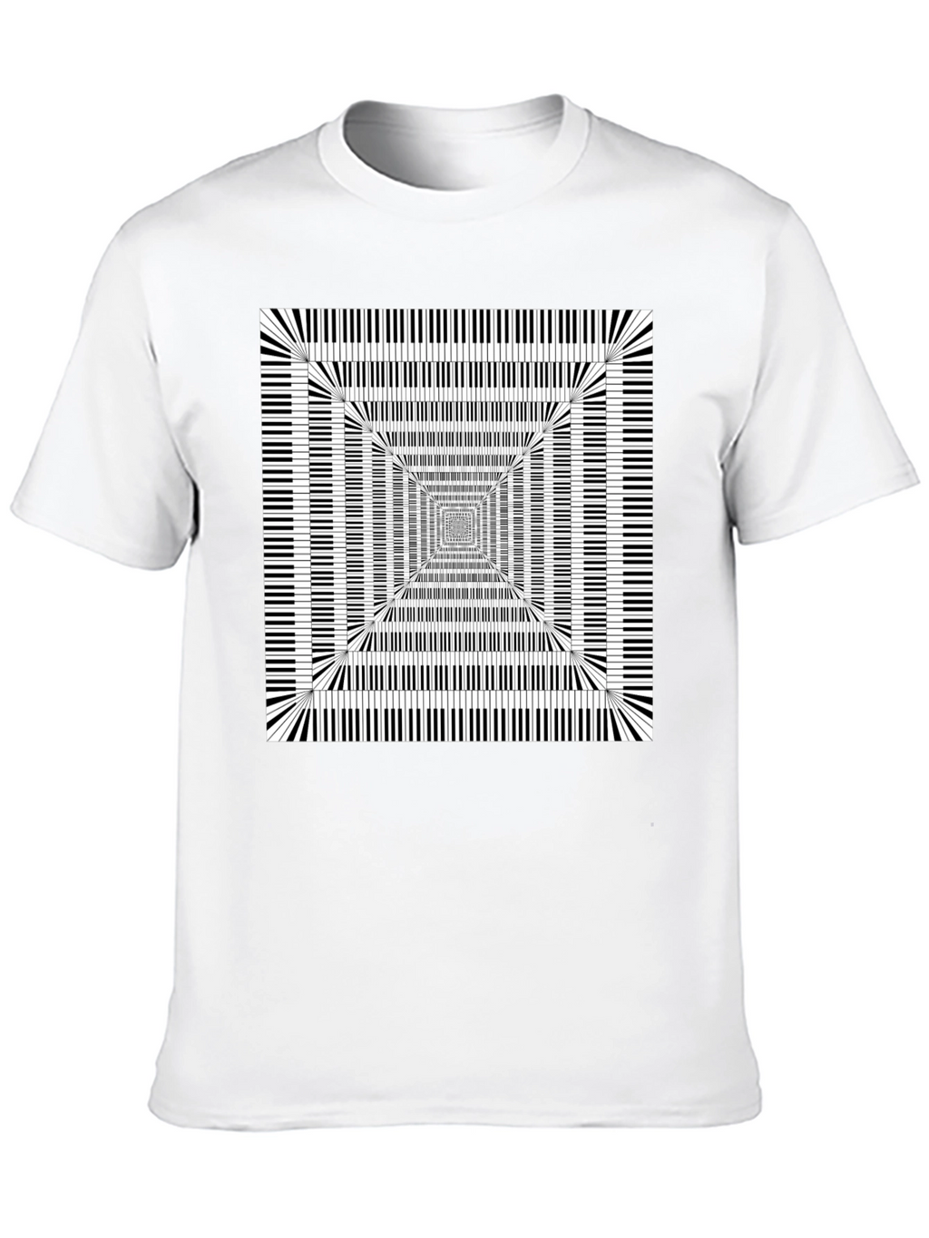 Piano Key Optical Illusion Graphic Tee