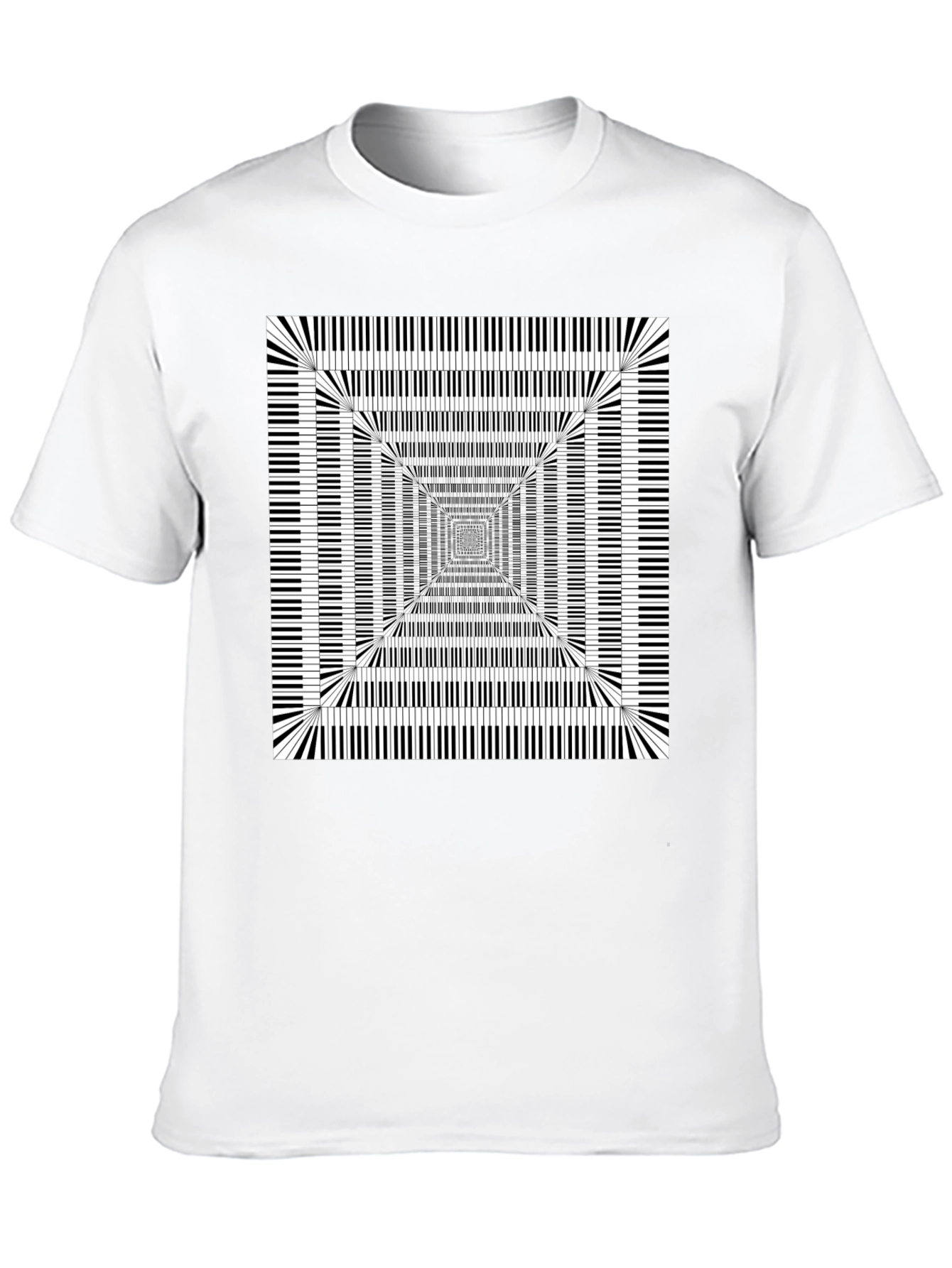 Piano Key Optical Illusion Graphic Tee