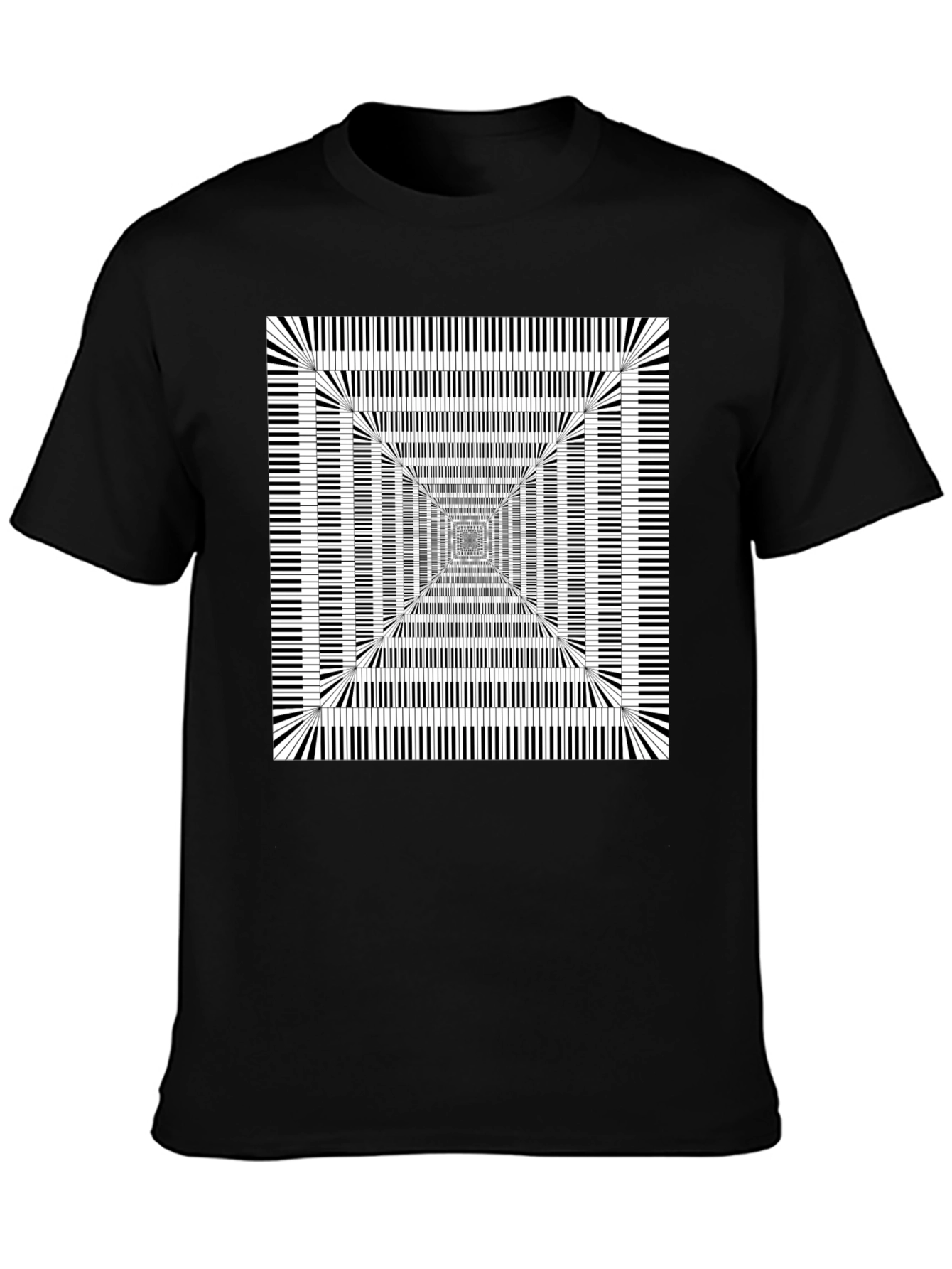 Piano Key Optical Illusion Graphic Tee