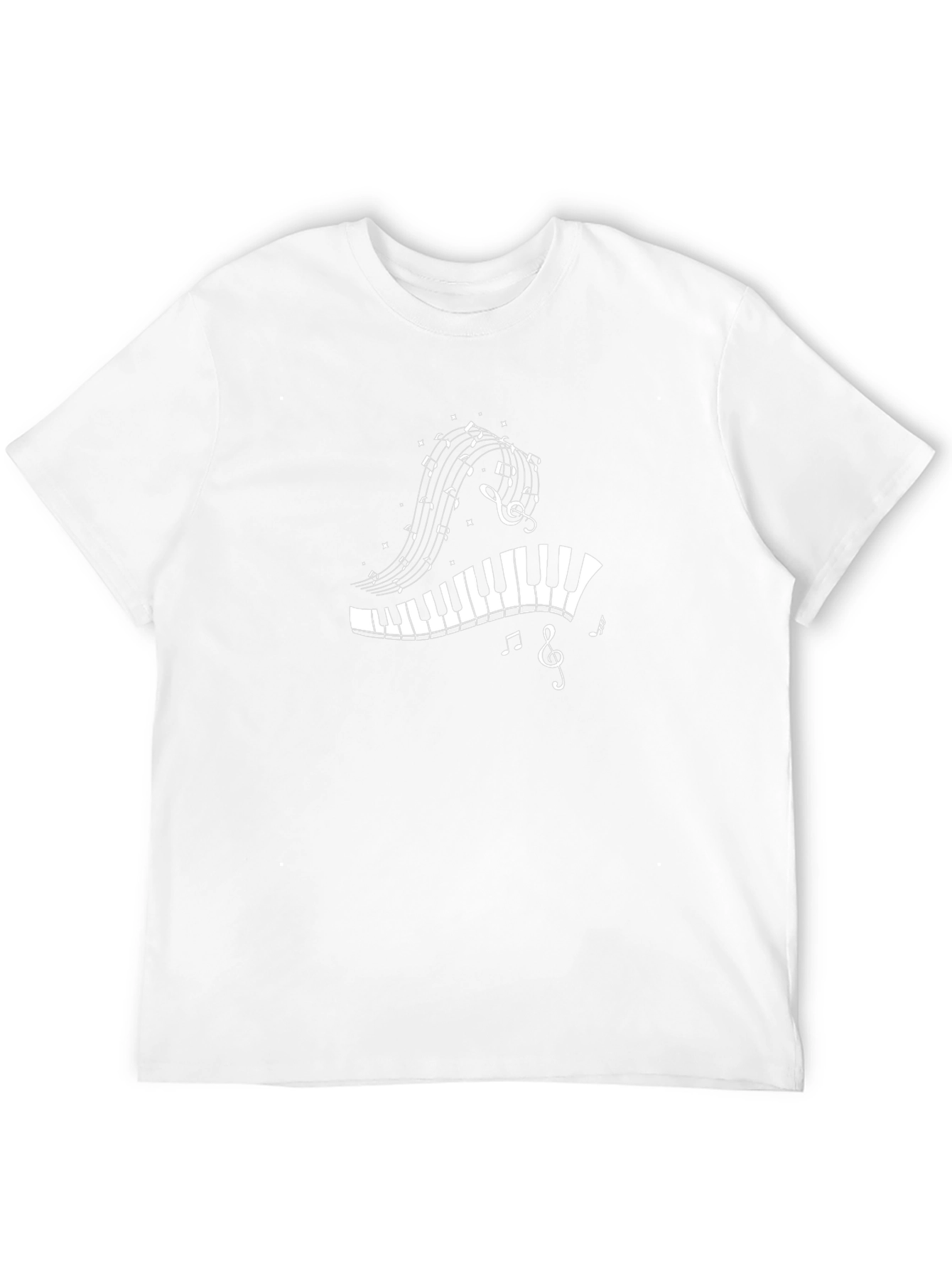Musical Notes Piano Keys T-Shirt - Black