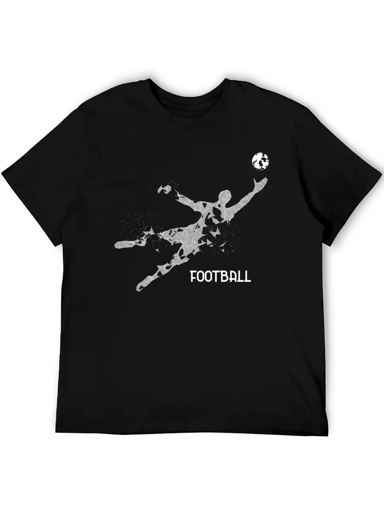 Mens Black Football Graphic Tee Shirt