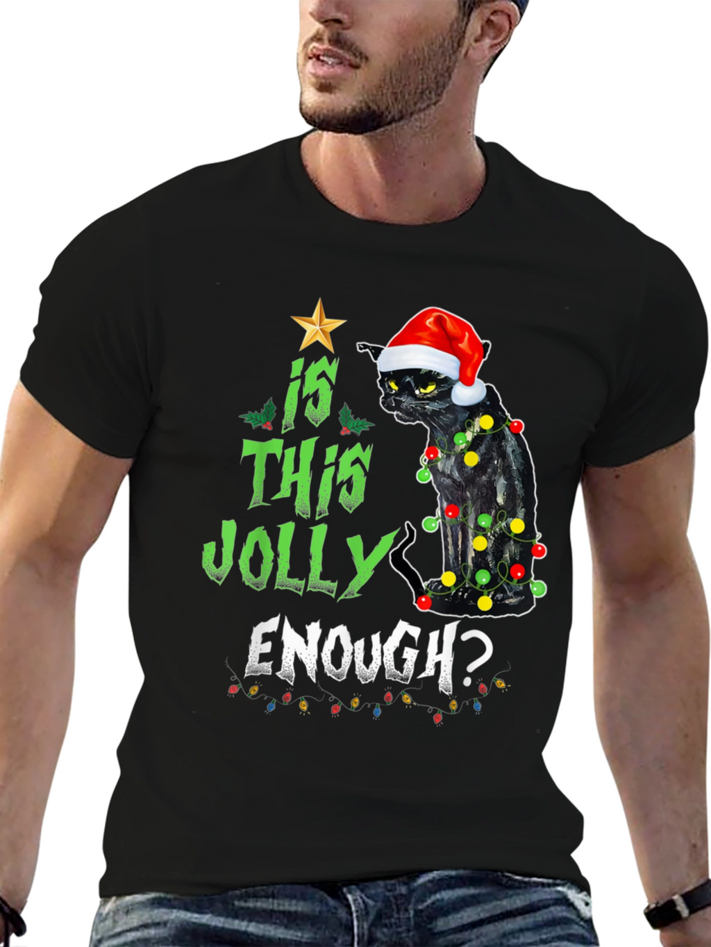 Is This Jolly Enough? Cat Christmas T-Shirt