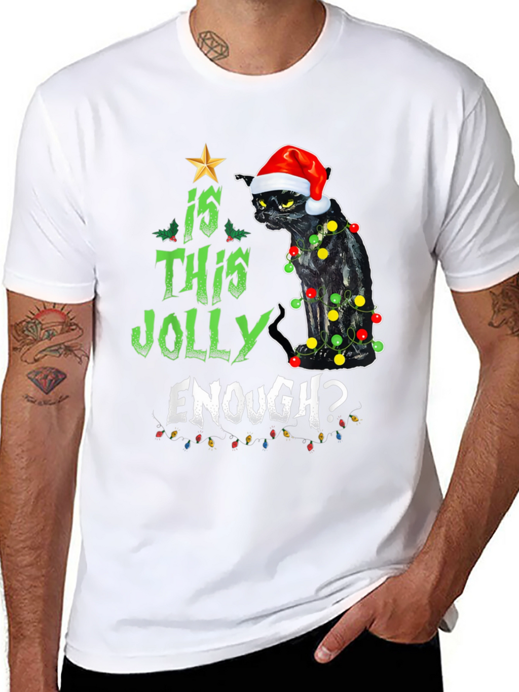 Is This Jolly Enough? Cat Christmas T-Shirt