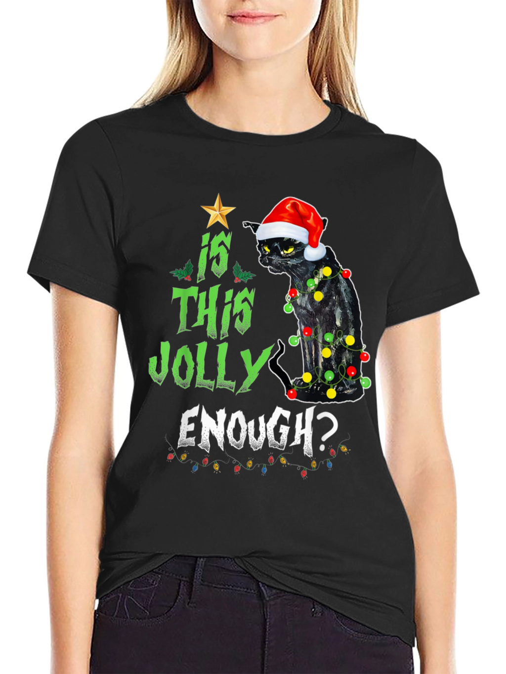 Is This Jolly Enough? Cat Christmas T-Shirt