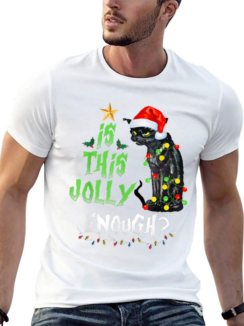 Is This Jolly Enough? Cat Christmas T-Shirt