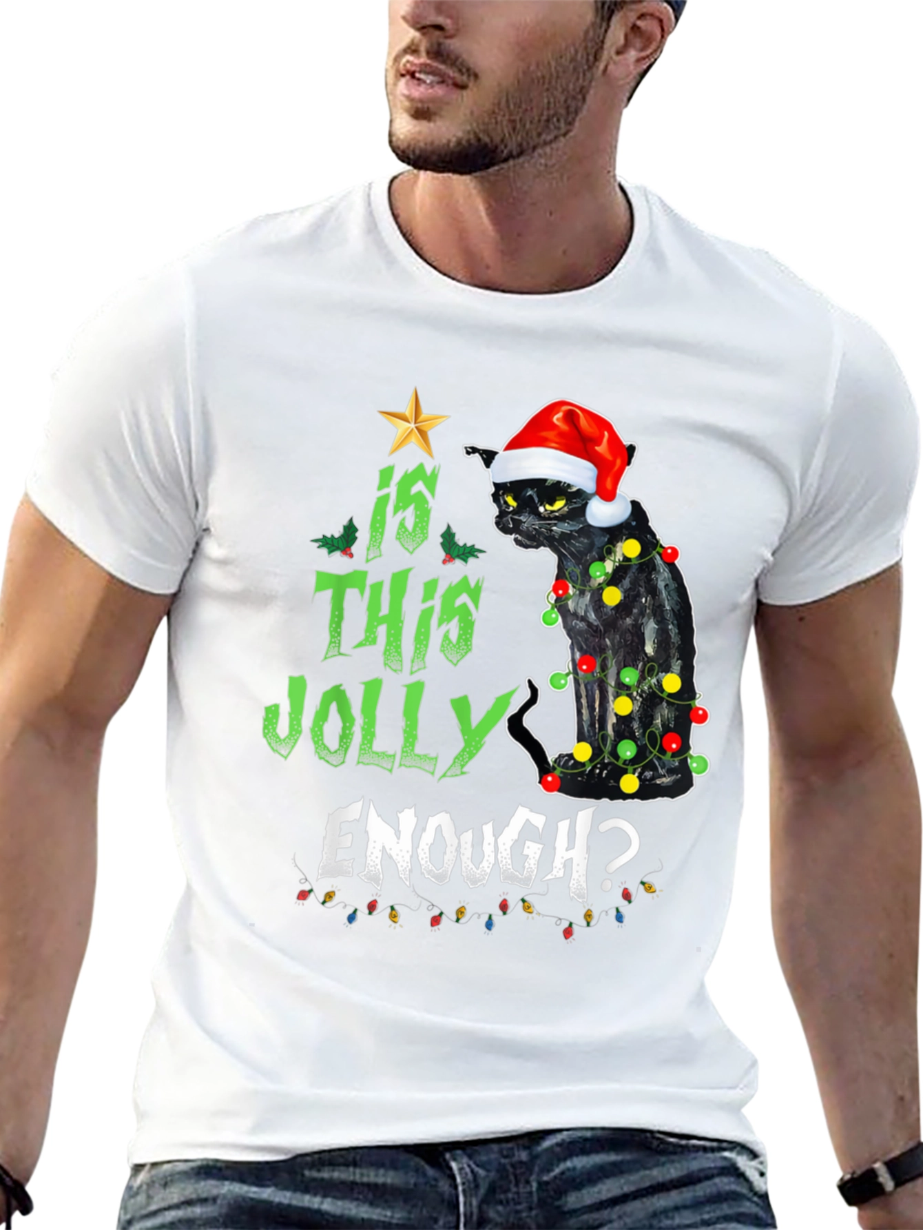 Is This Jolly Enough? Cat Christmas T-Shirt
