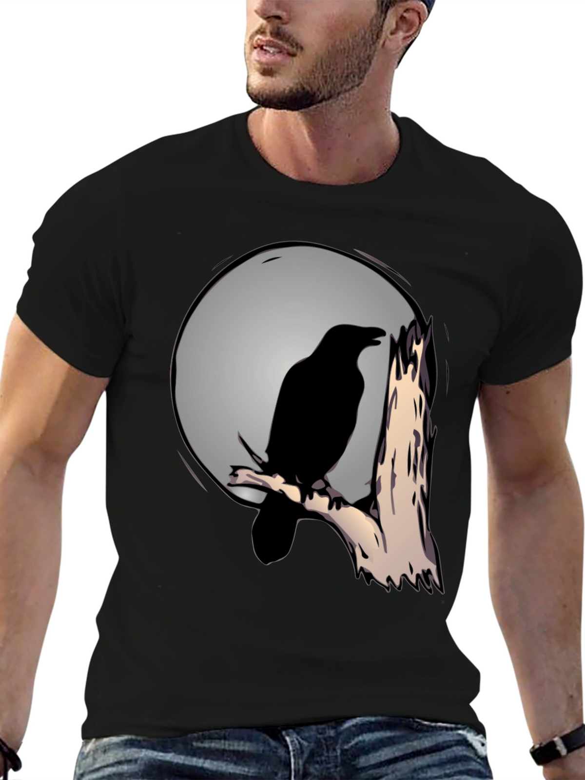 Raven Moon T-Shirt - Mens Graphic Tee