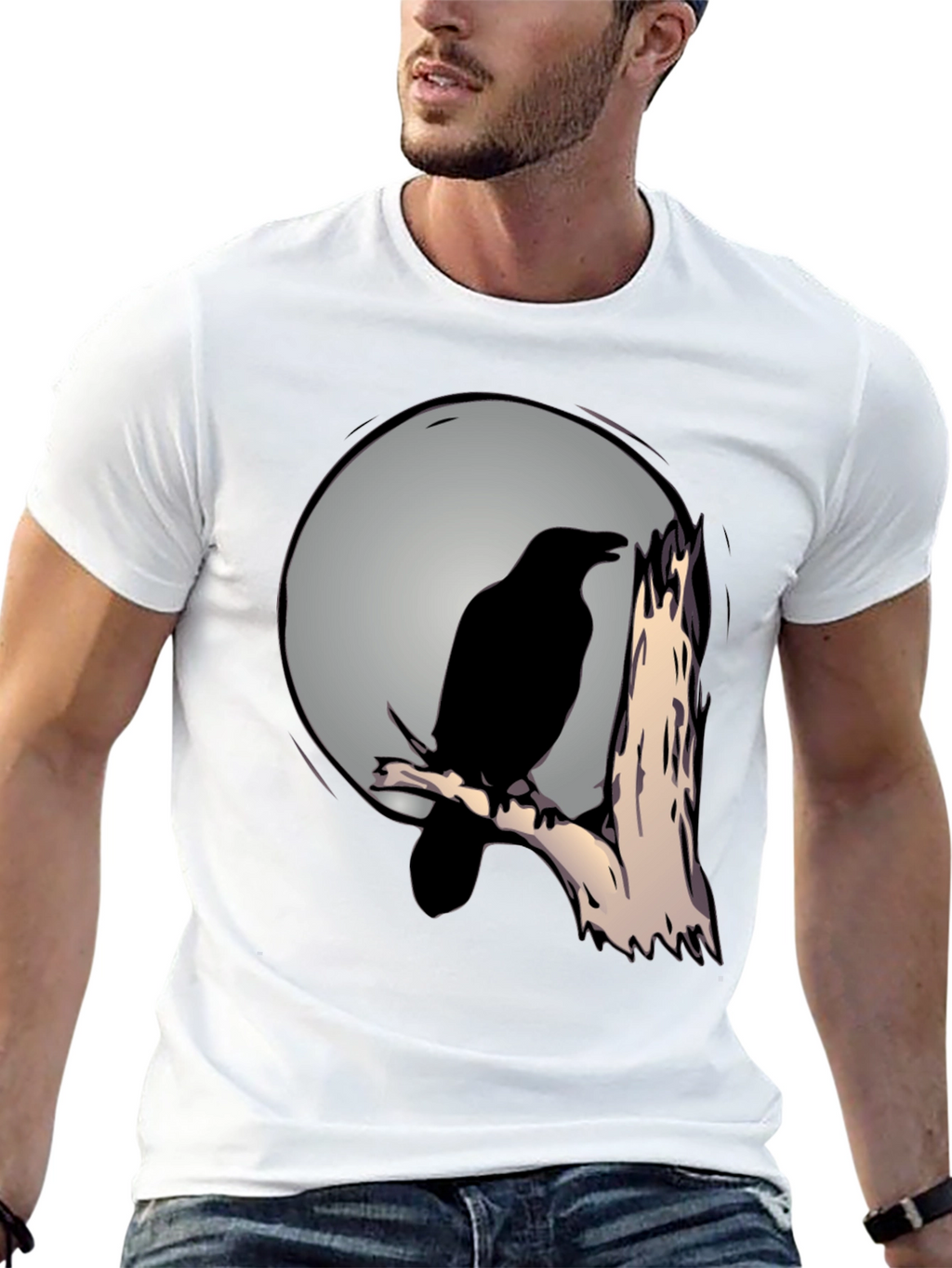 Raven Moon T-Shirt - Mens Graphic Tee