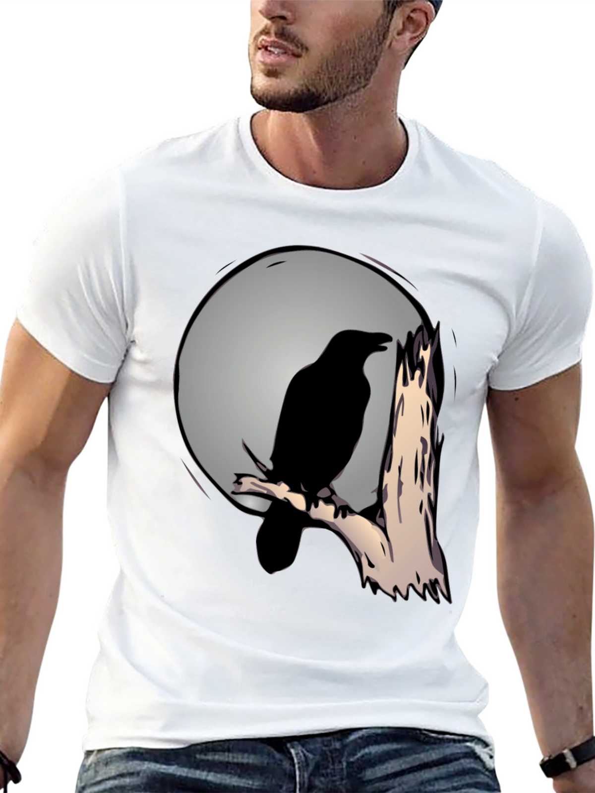 Raven Moon T-Shirt - Mens Graphic Tee