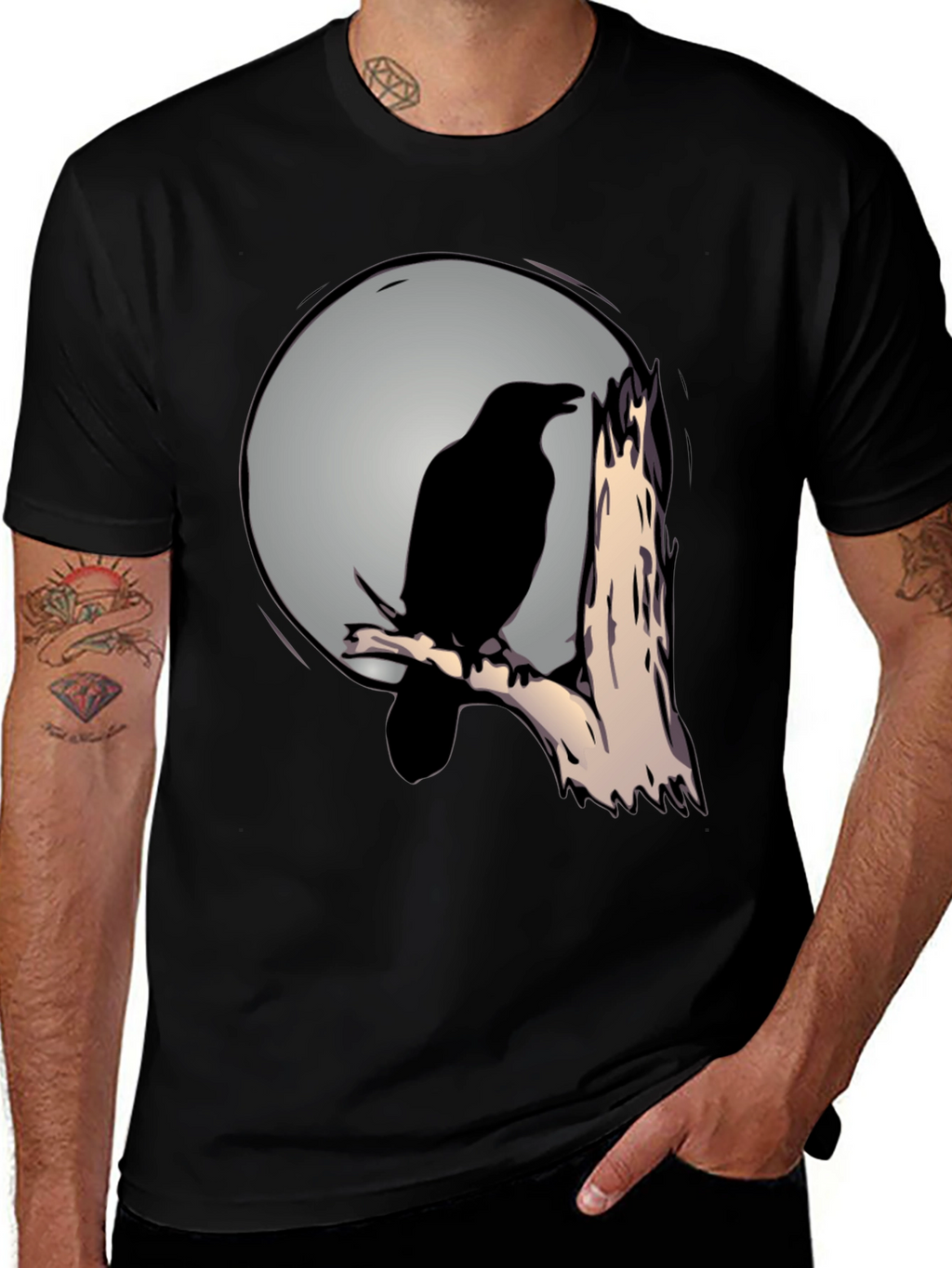Raven Moon T-Shirt - Mens Graphic Tee