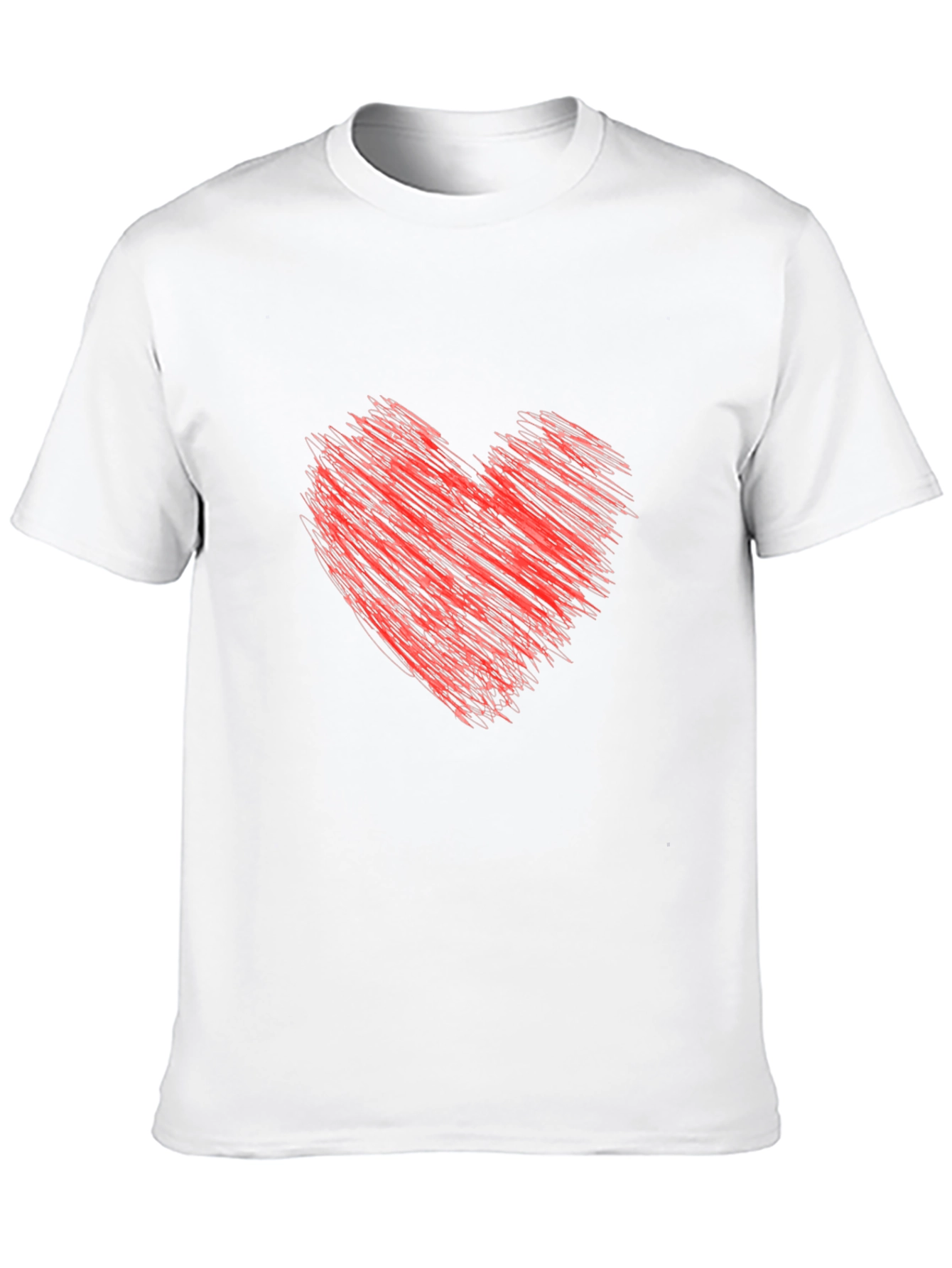 Mens Black T-Shirt with Red Heart Design