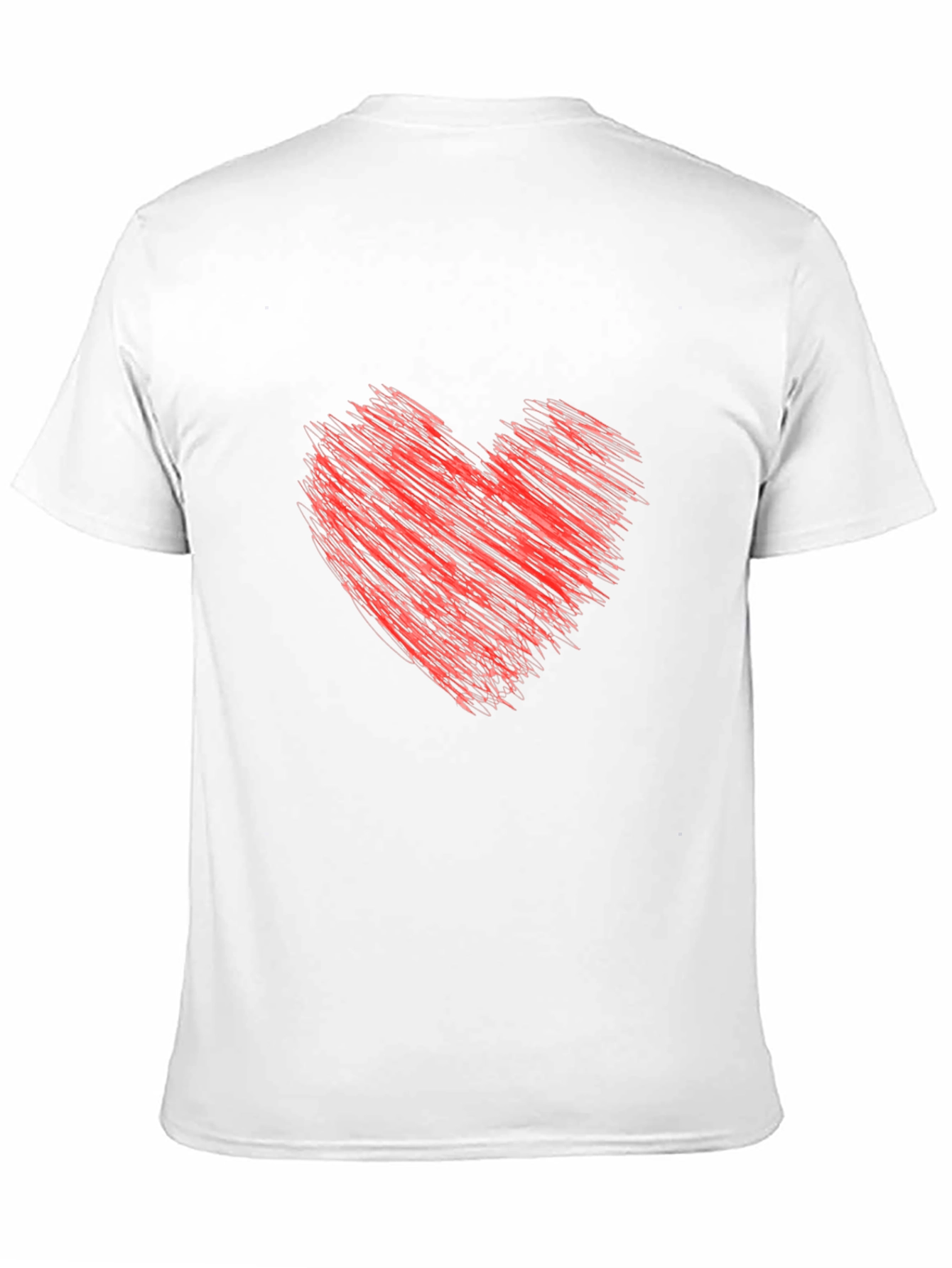 Mens Black T-Shirt with Red Heart Design