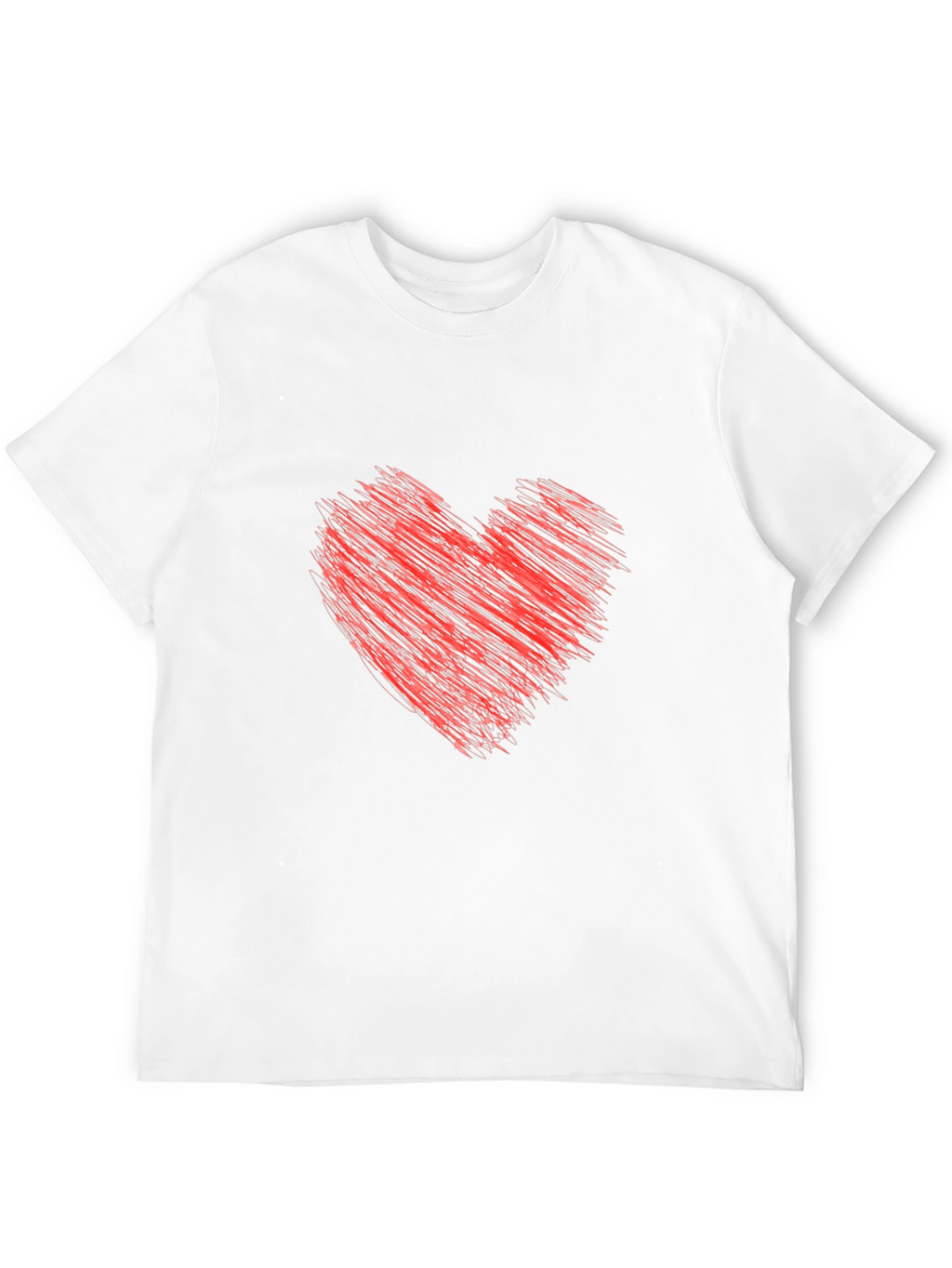 Mens Black T-Shirt with Red Heart Design