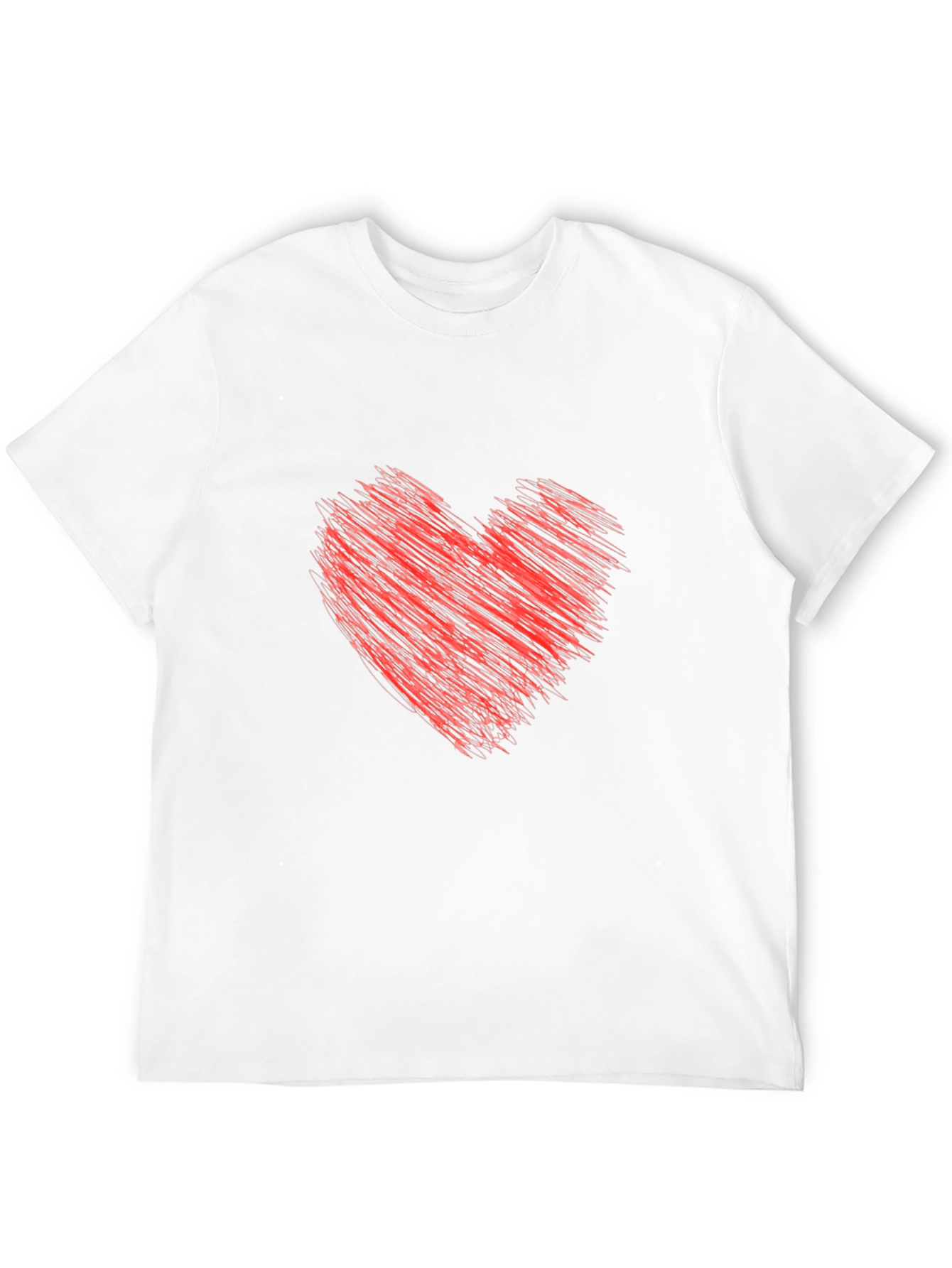 Mens Black T-Shirt with Red Heart Design