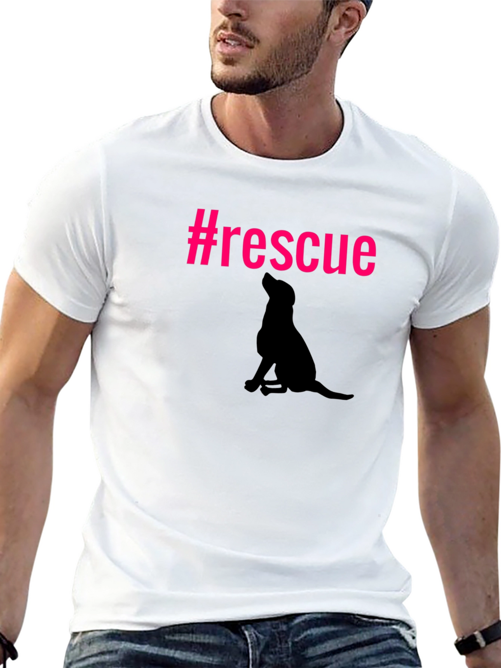 Rescue Dog Silhouette Graphic Tee - Unisex