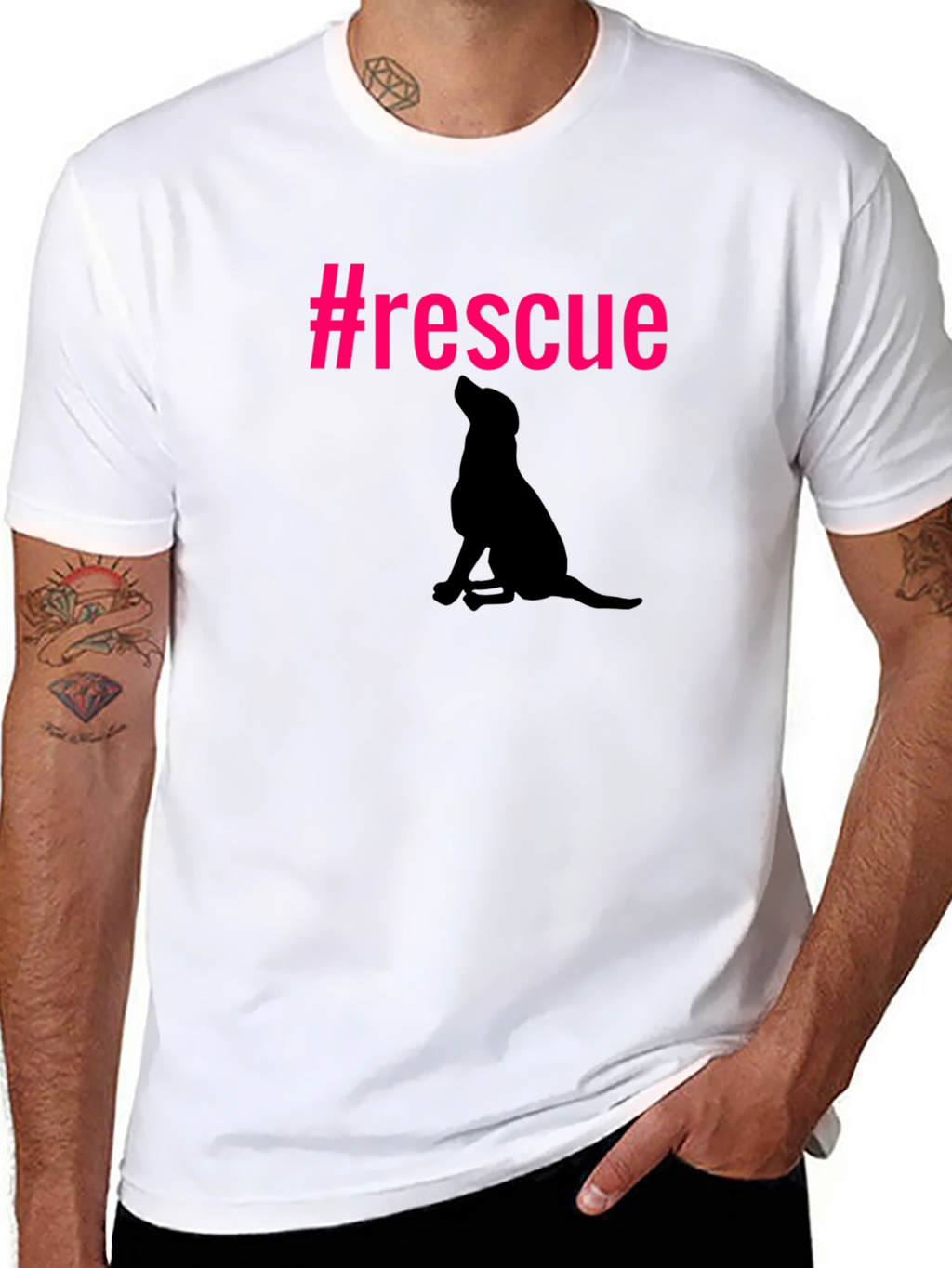 Rescue Dog Silhouette Graphic Tee - Unisex