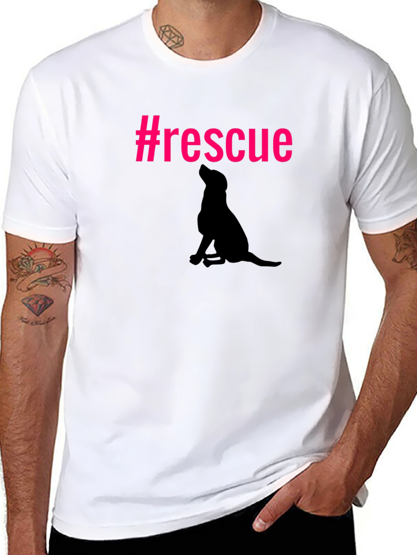 Rescue Dog Silhouette Graphic Tee - Unisex