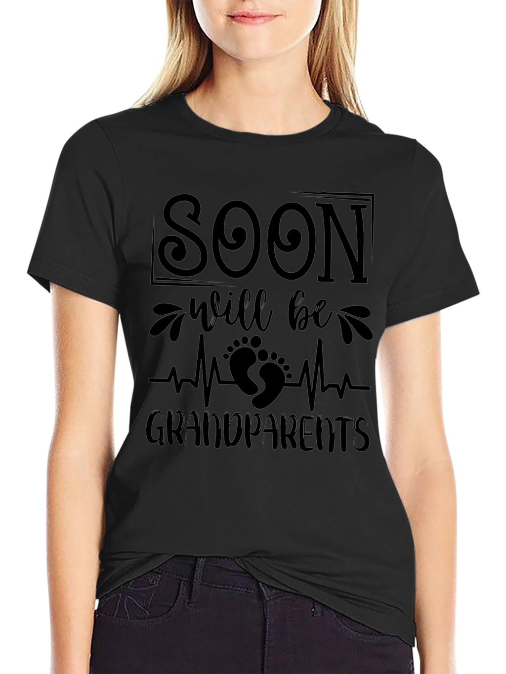Soon To Be Grandparents Black T-Shirt