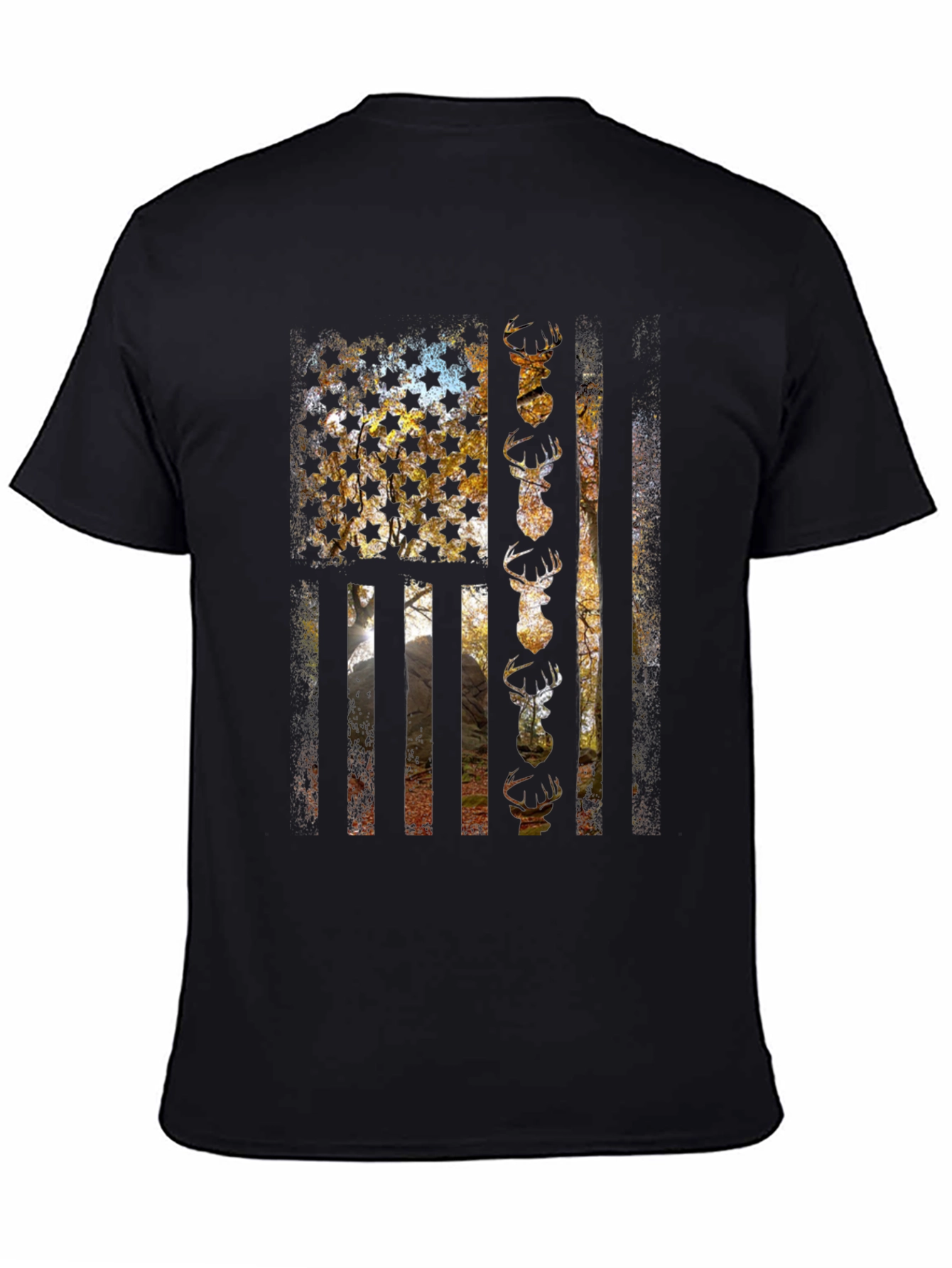 American Flag Deer Hunting T-Shirt