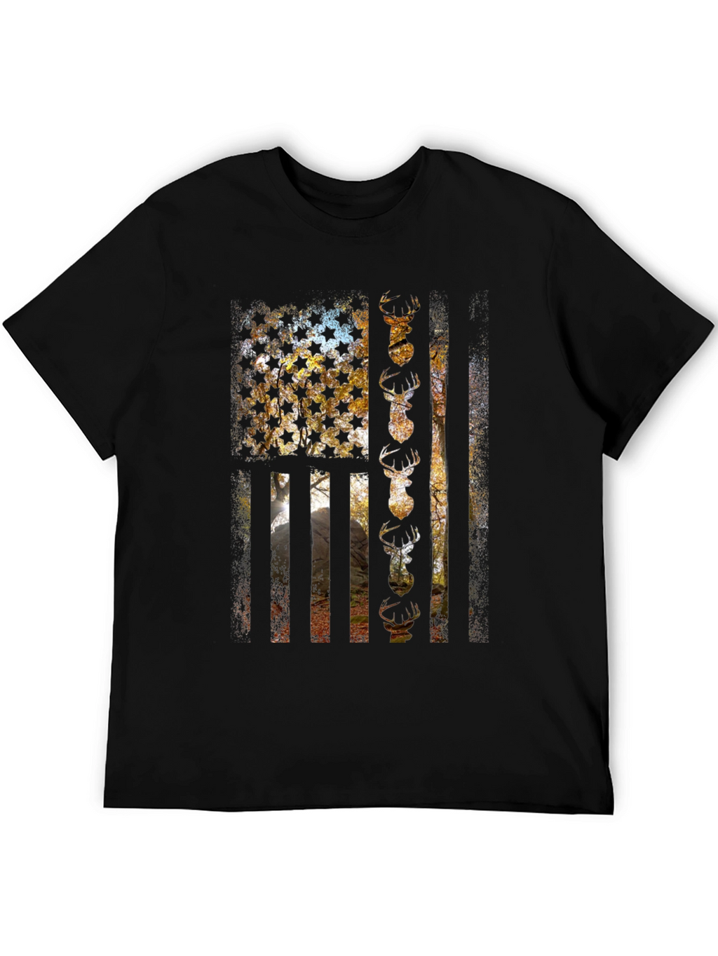 American Flag Deer Hunting T-Shirt
