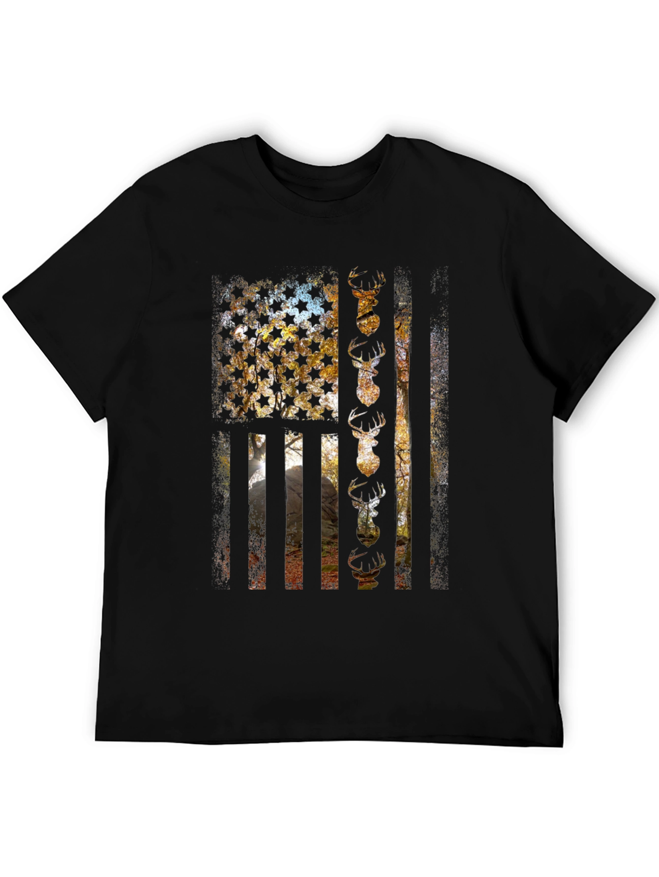 American Flag Deer Hunting T-Shirt