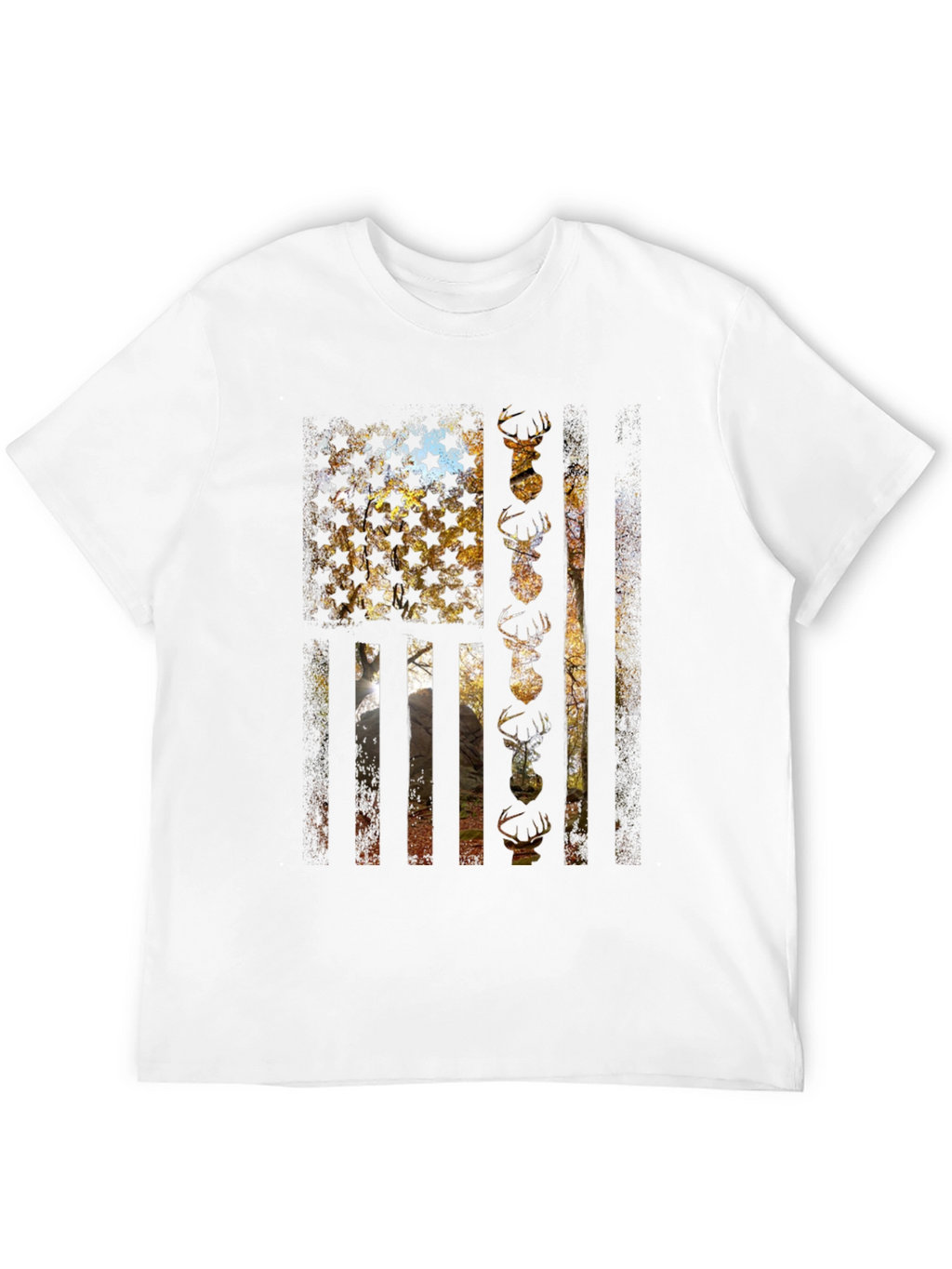 American Flag Deer Hunting T-Shirt