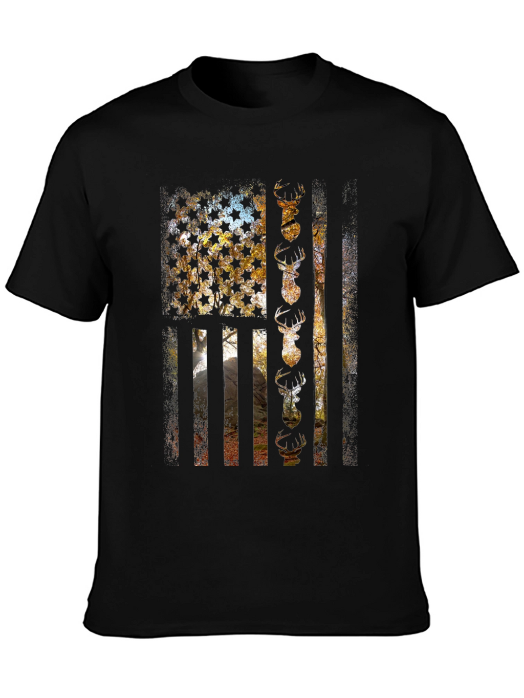 American Flag Deer Hunting T-Shirt