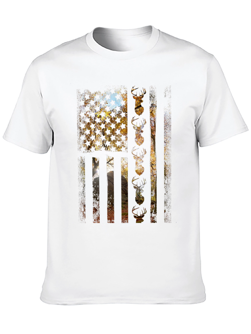 American Flag Deer Hunting T-Shirt