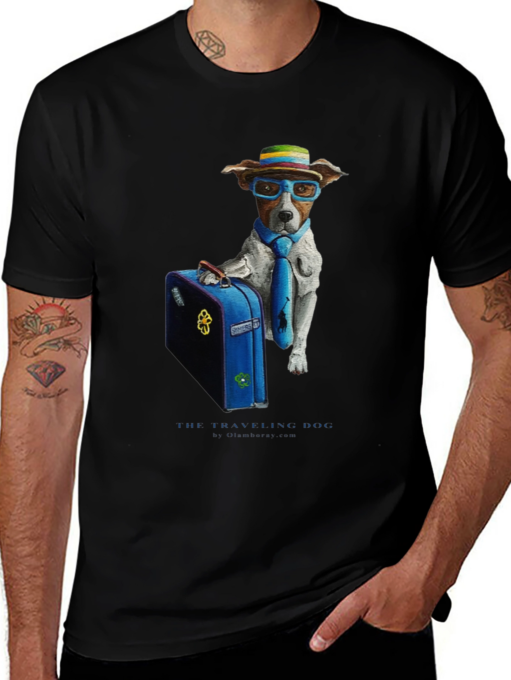 Traveling Dog Graphic T-Shirt