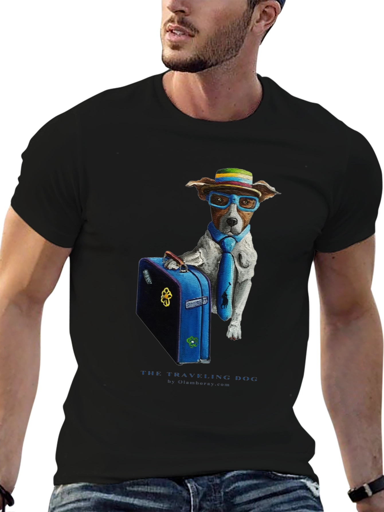 Traveling Dog Graphic T-Shirt