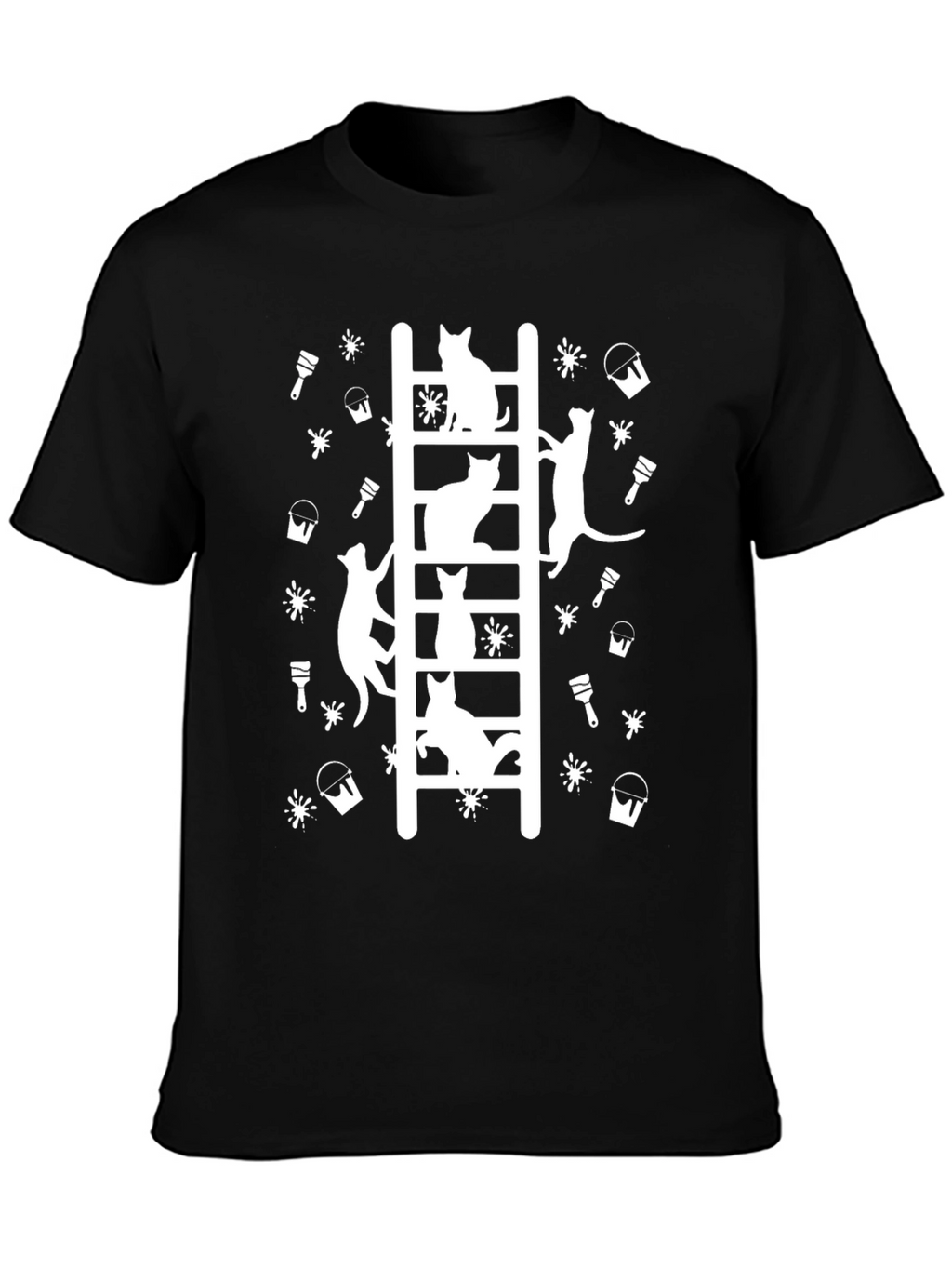 Cat Ladder Black T-Shirt